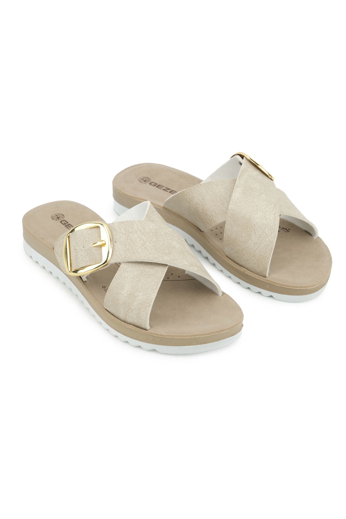 Kadın Yazlık Tek Toka Ayarlanabilir Suni Deri Rahat Taban Günlük Terlik - Görsel 4