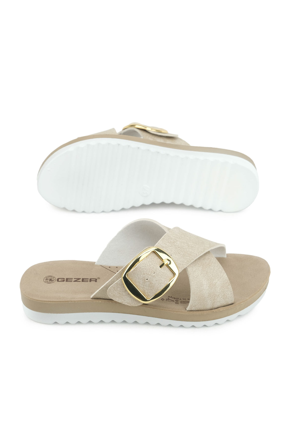 Kadın Yazlık Tek Toka Ayarlanabilir Suni Deri Rahat Taban Günlük Terlik - Görsel 6