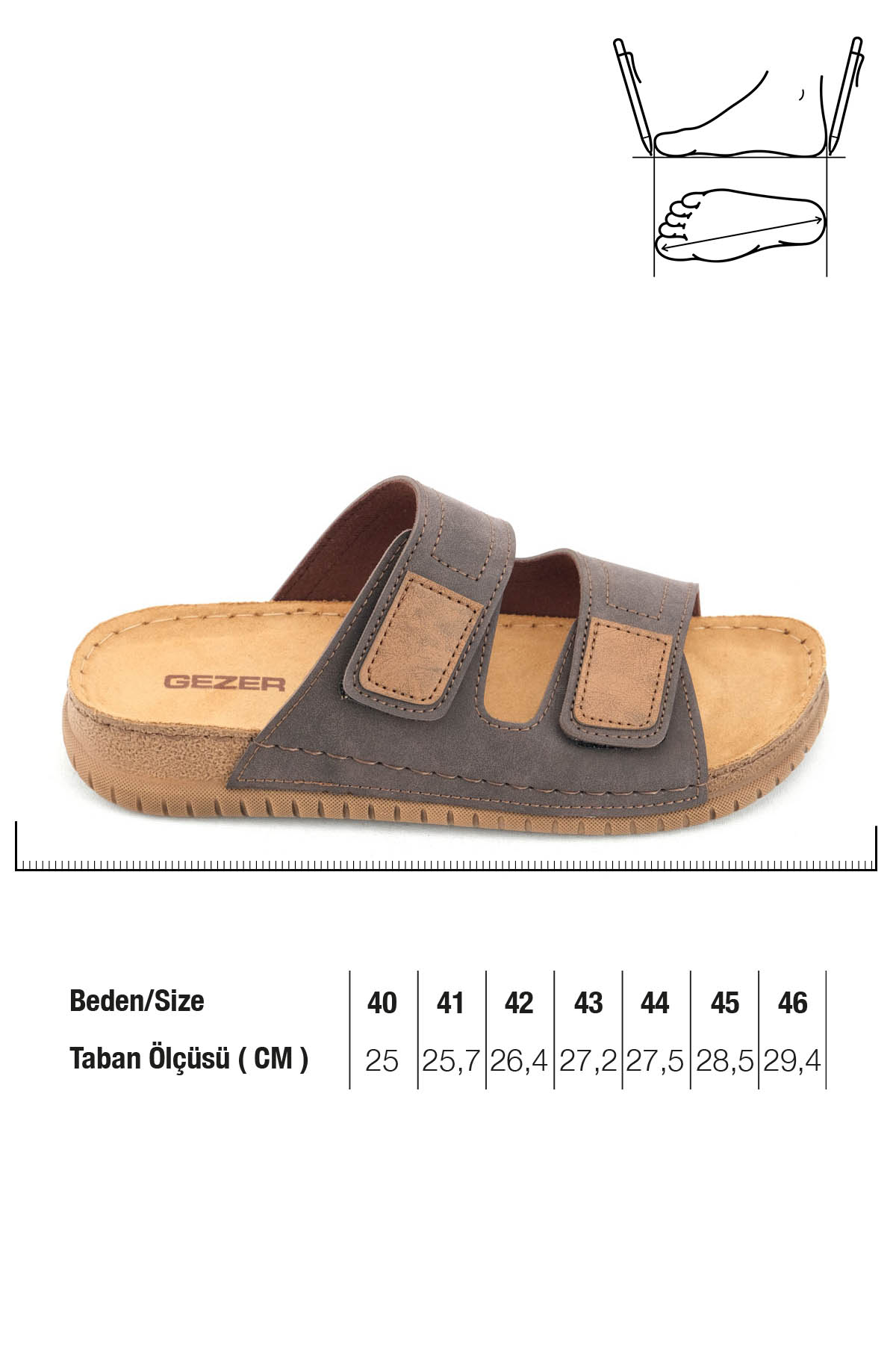 Erkek Yazlık Tasarım Çift Cırtlı Ayarlanabilir Suni Deri Rahat Taban Günlük Terlik - Görsel 3