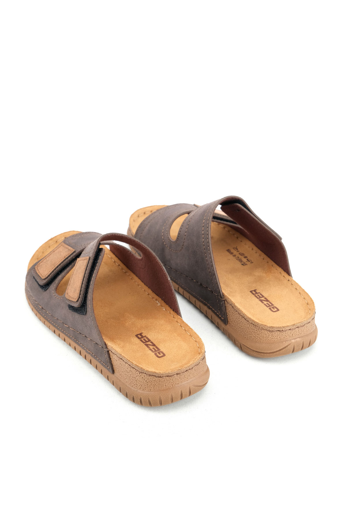 Erkek Yazlık Tasarım Çift Cırtlı Ayarlanabilir Suni Deri Rahat Taban Günlük Terlik - Görsel 5