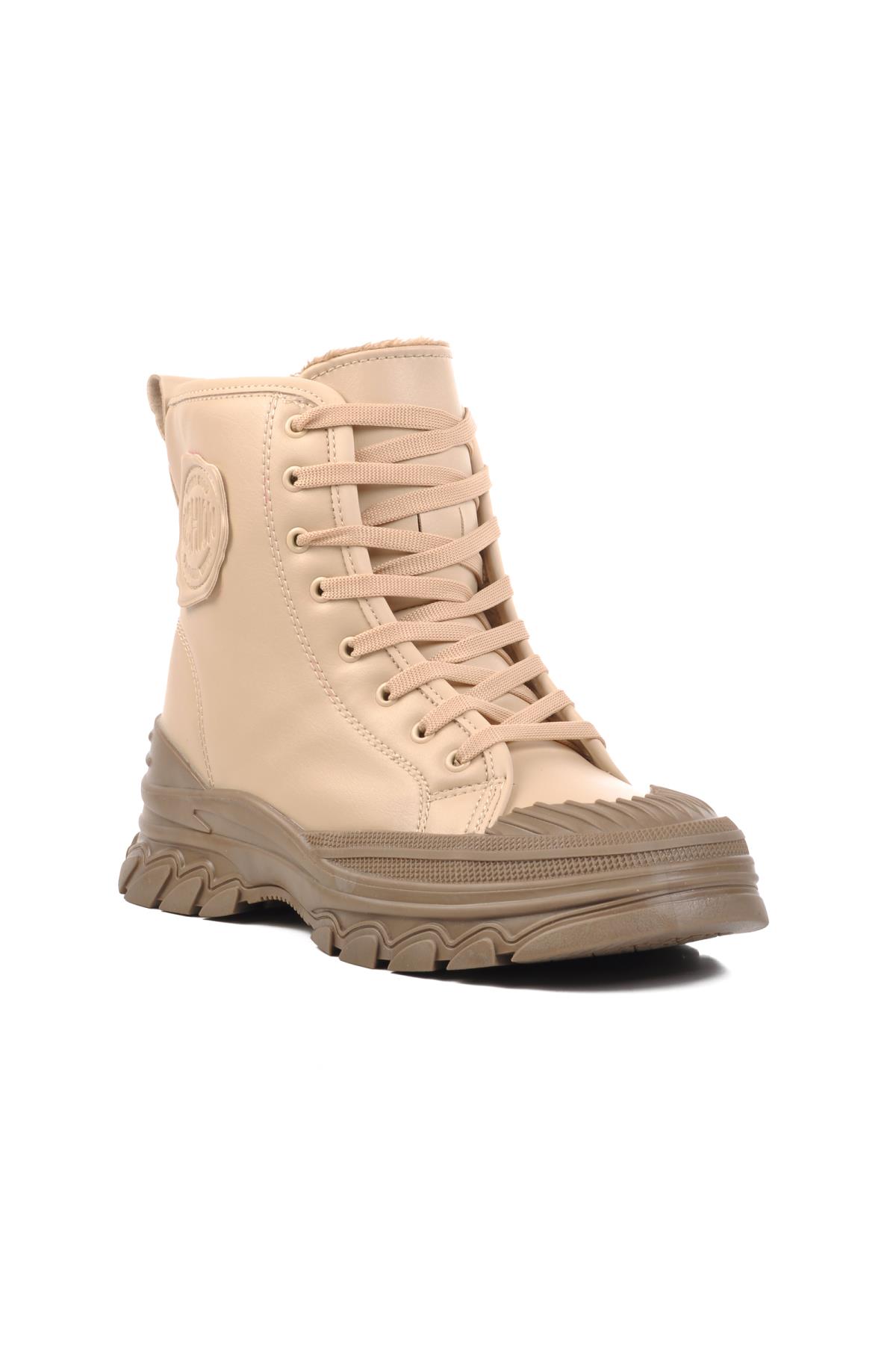 Serpentis İçi Kürklü Bej Kadın Bot - Görsel 3