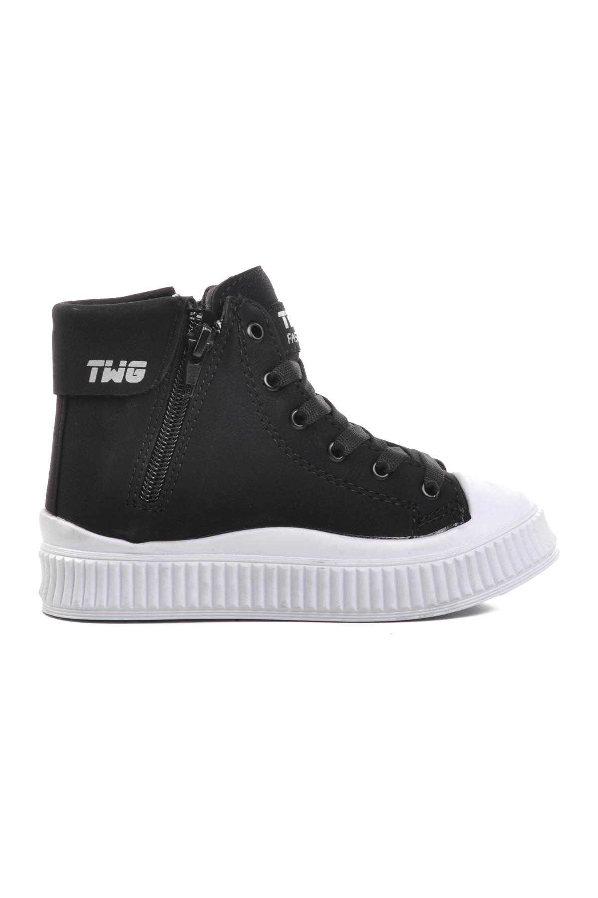 Orion-P Siyah-Beyaz İçi Polarlı Unisex Çocuk Bot - Görsel 2