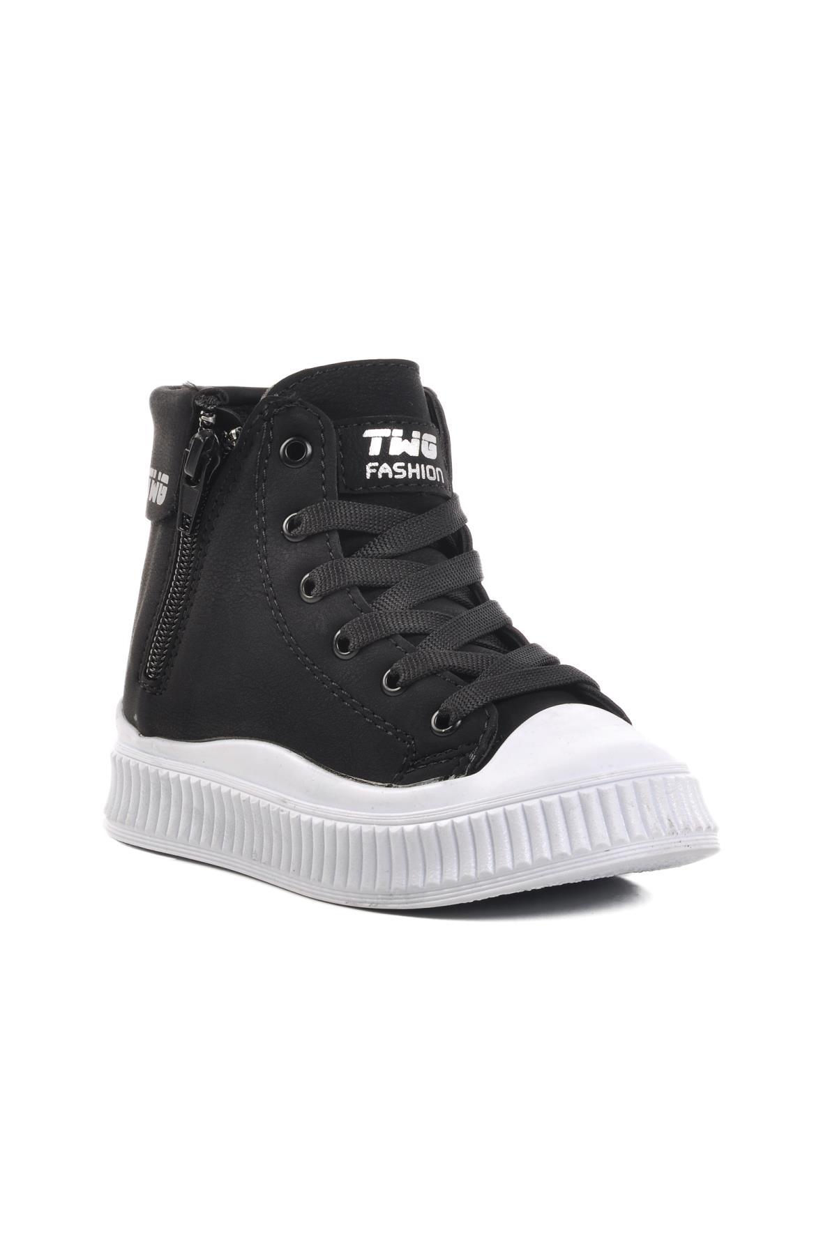 Orion-P Siyah-Beyaz İçi Polarlı Unisex Çocuk Bot - Görsel 3