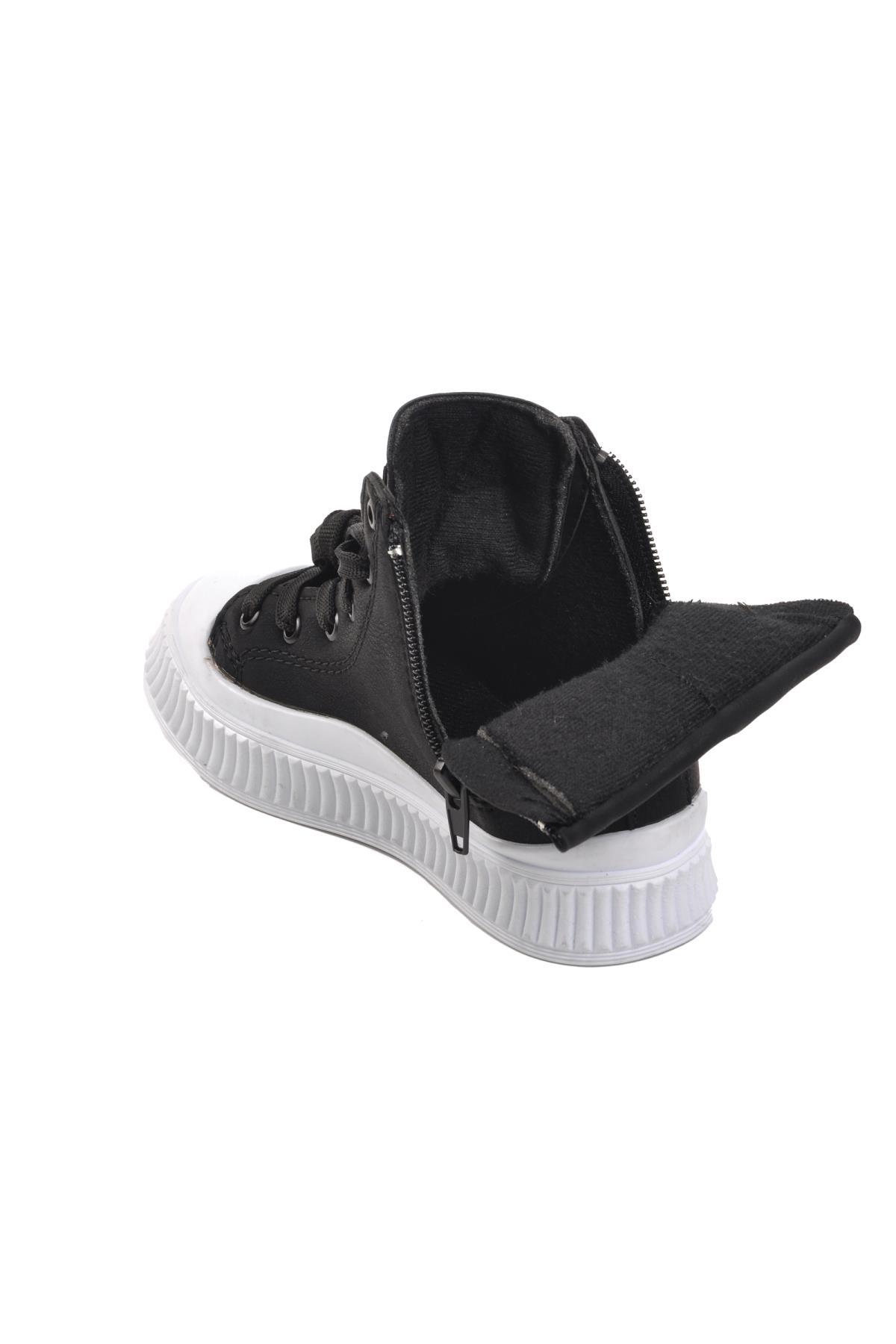 Orion-P Siyah-Beyaz İçi Polarlı Unisex Çocuk Bot - Görsel 5