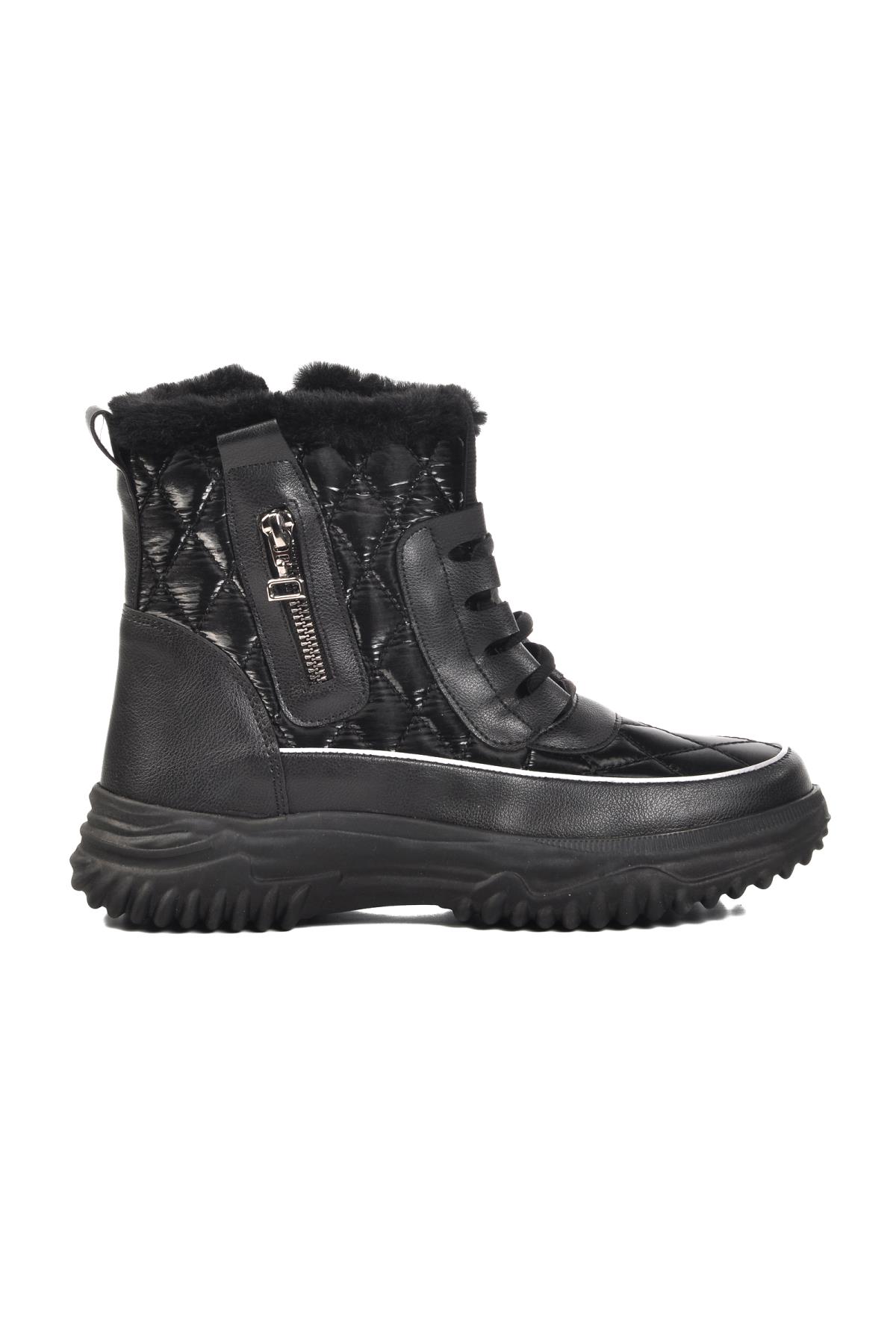 K108906 Siyah İçi Kürklü Kadın Bot - Görsel 2