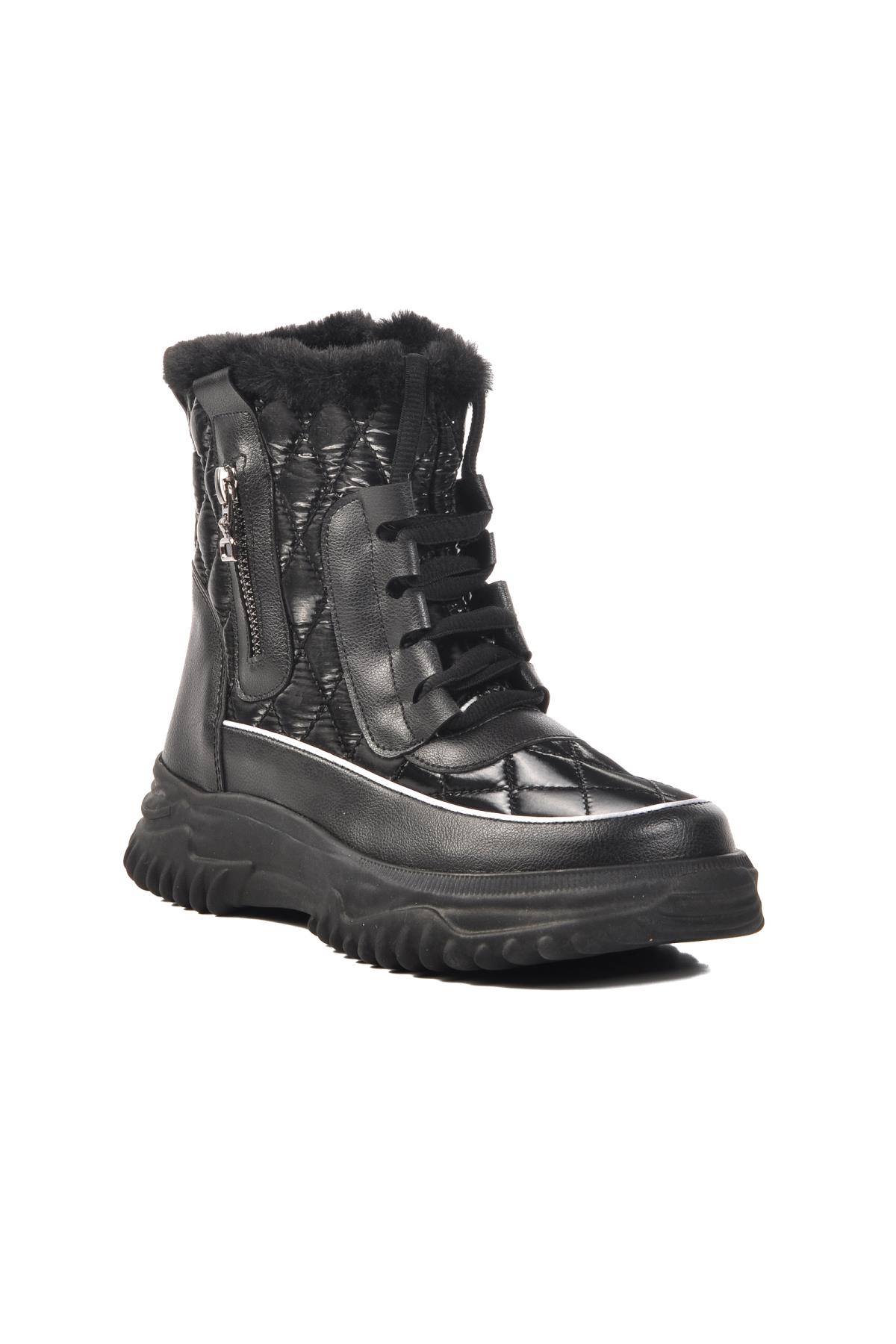 K108906 Siyah İçi Kürklü Kadın Bot - Görsel 3