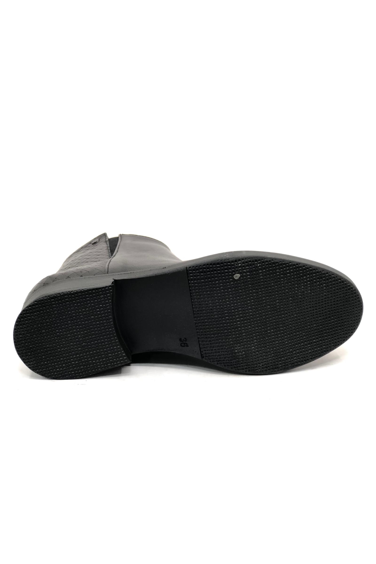 3017 Hakiki Deri Kaymaz Taban Düz Bot Kadın Bot - Görsel 7