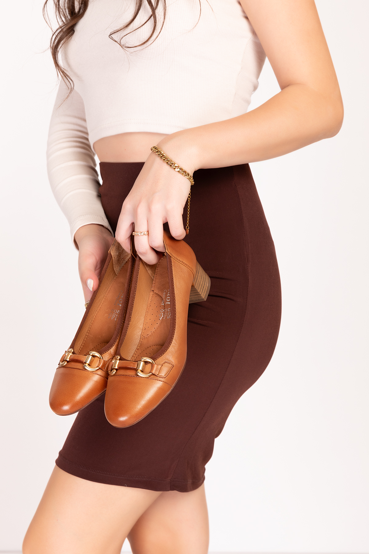 Gondol Kadın Hakiki Deri Günlük Rahat Topuklu Ayakkabı ell.7218 - Görsel 3