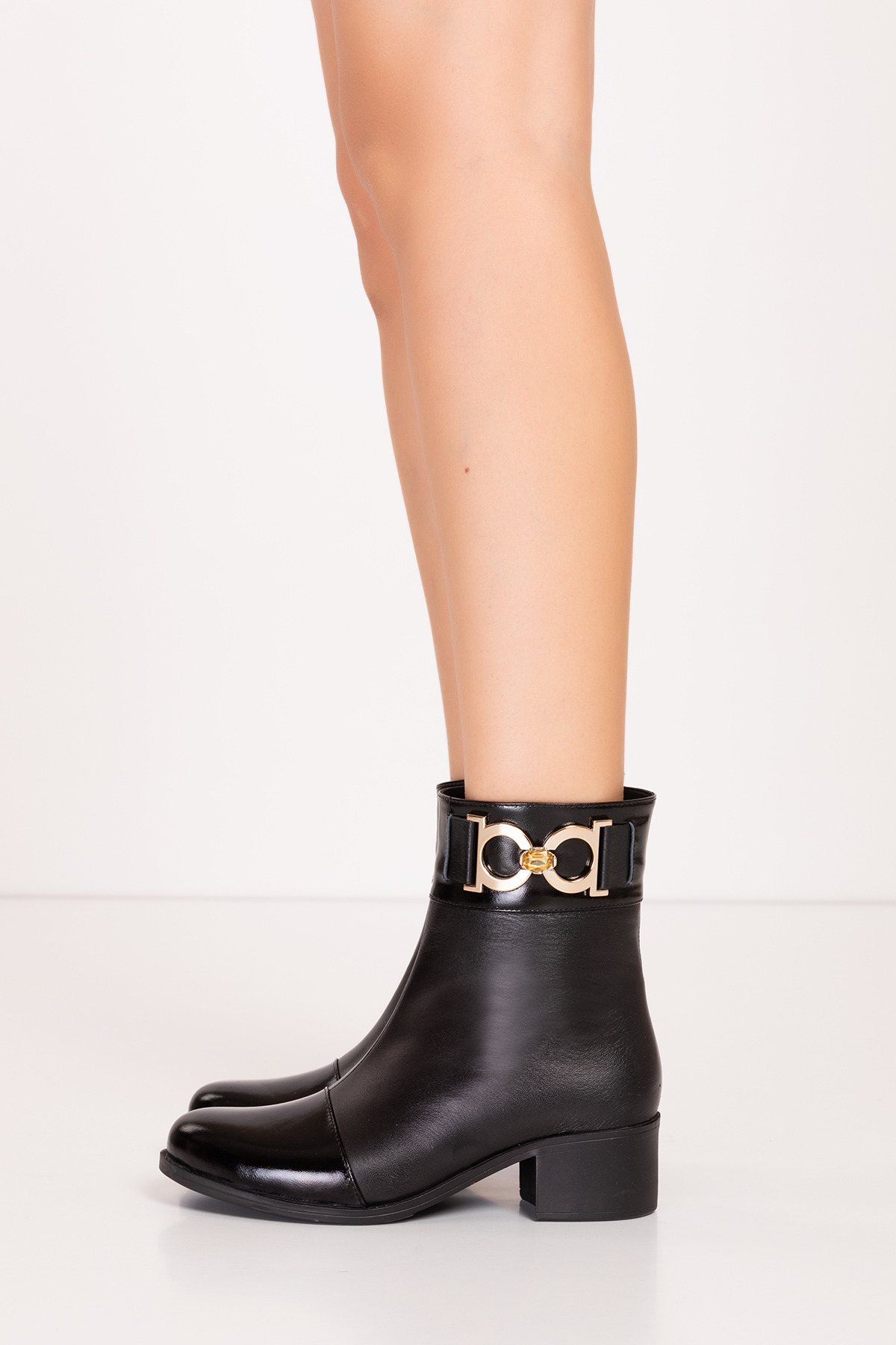 Gondol Kadın Hakiki Deri Kısa Topuklu Klasik Bot anl.2913 - Görsel 2