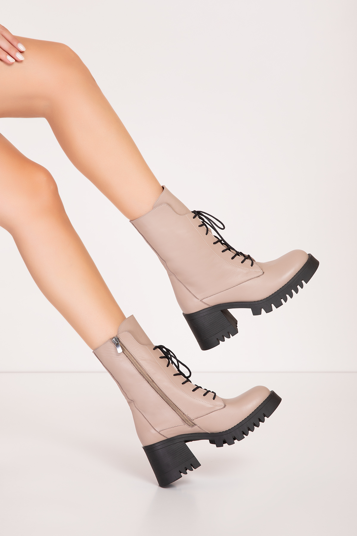 Gondol Hakiki Deri Kalın Topuklu Kauçuk Taban Şık Bot bel.1554 - Görsel 4