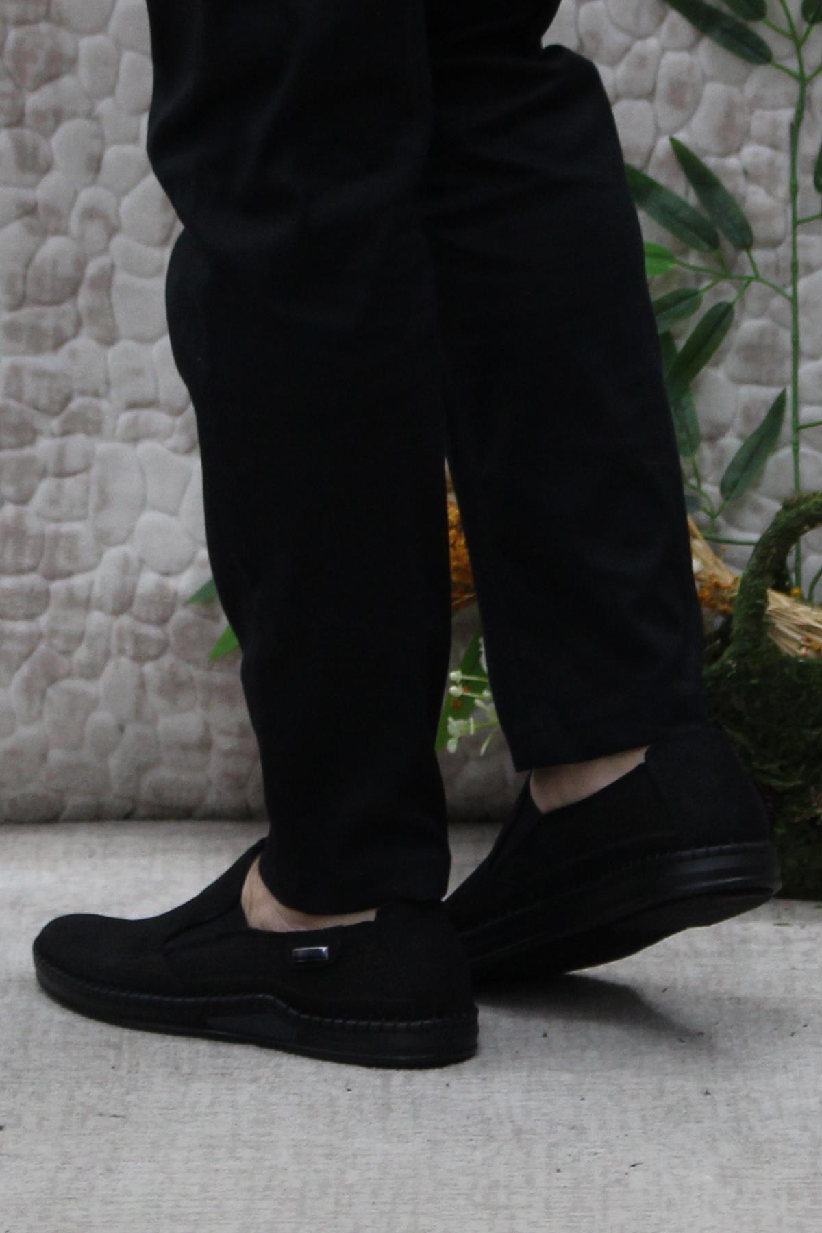 030 Siyah Nubuk Hakiki Deri Erkek Ayakkabı - Görsel 5