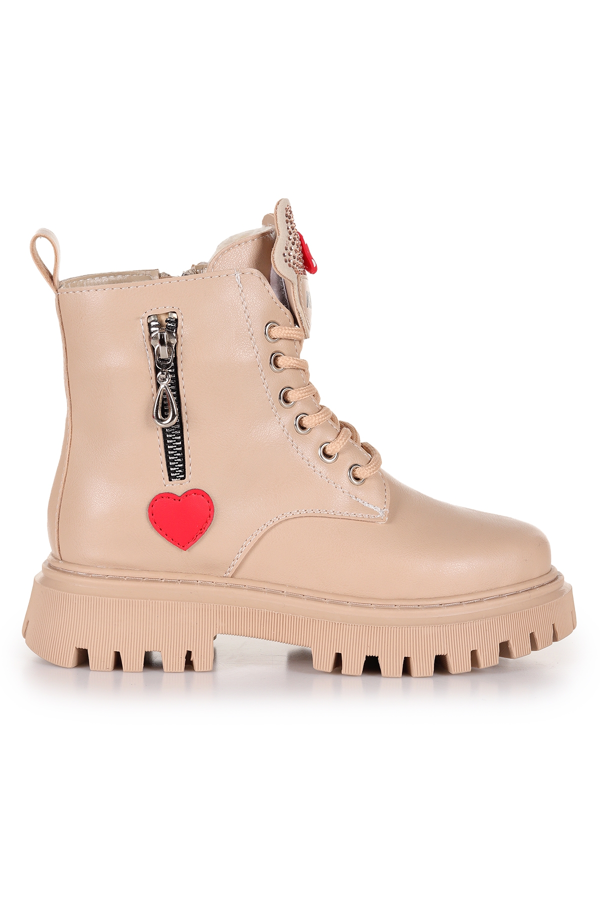 Bella Günlük Fermuarlı Kız Çocuk Bot Ayakkabı Ten - Görsel 5