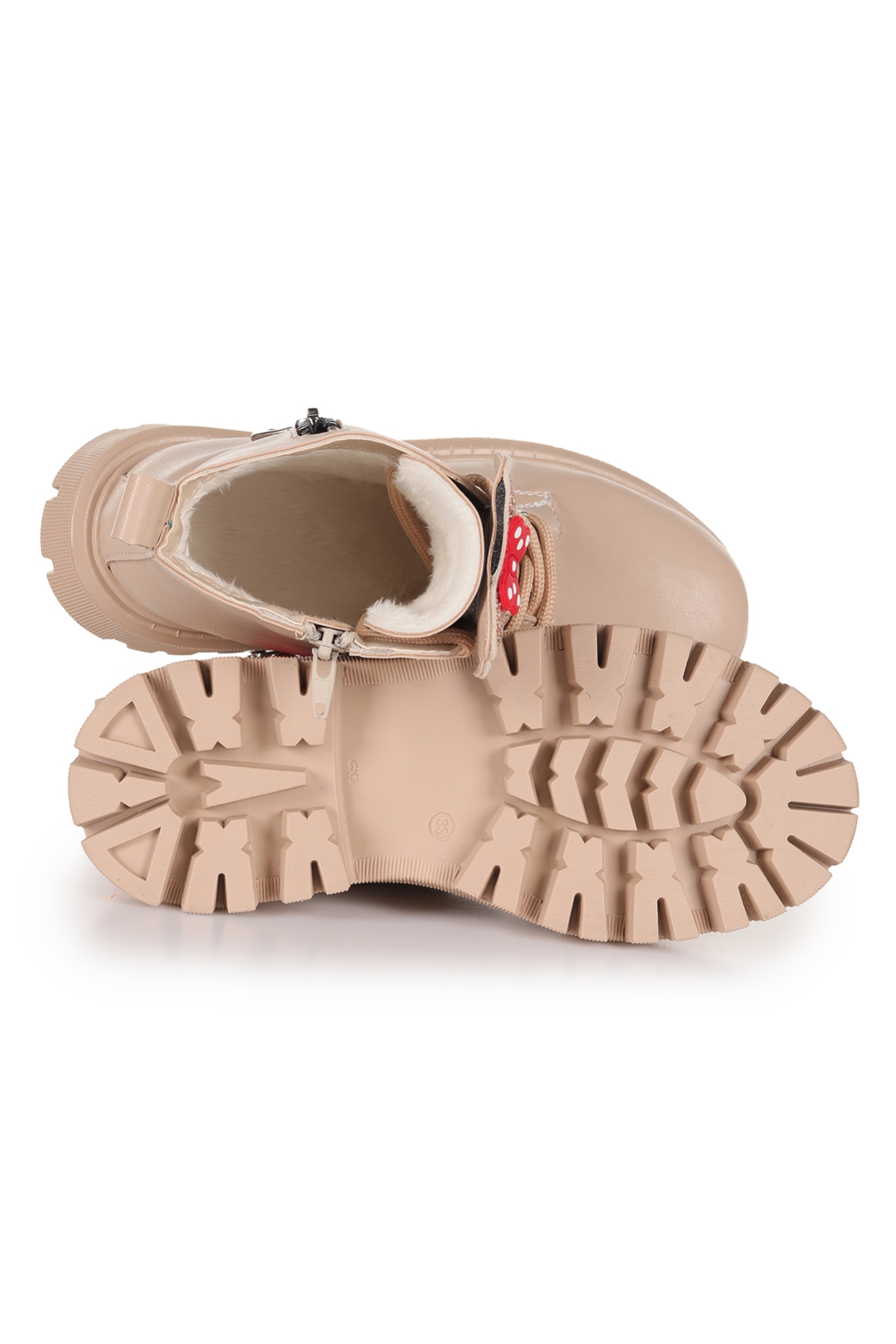 Bella Günlük Fermuarlı Kız Çocuk Bot Ayakkabı Ten - Görsel 6