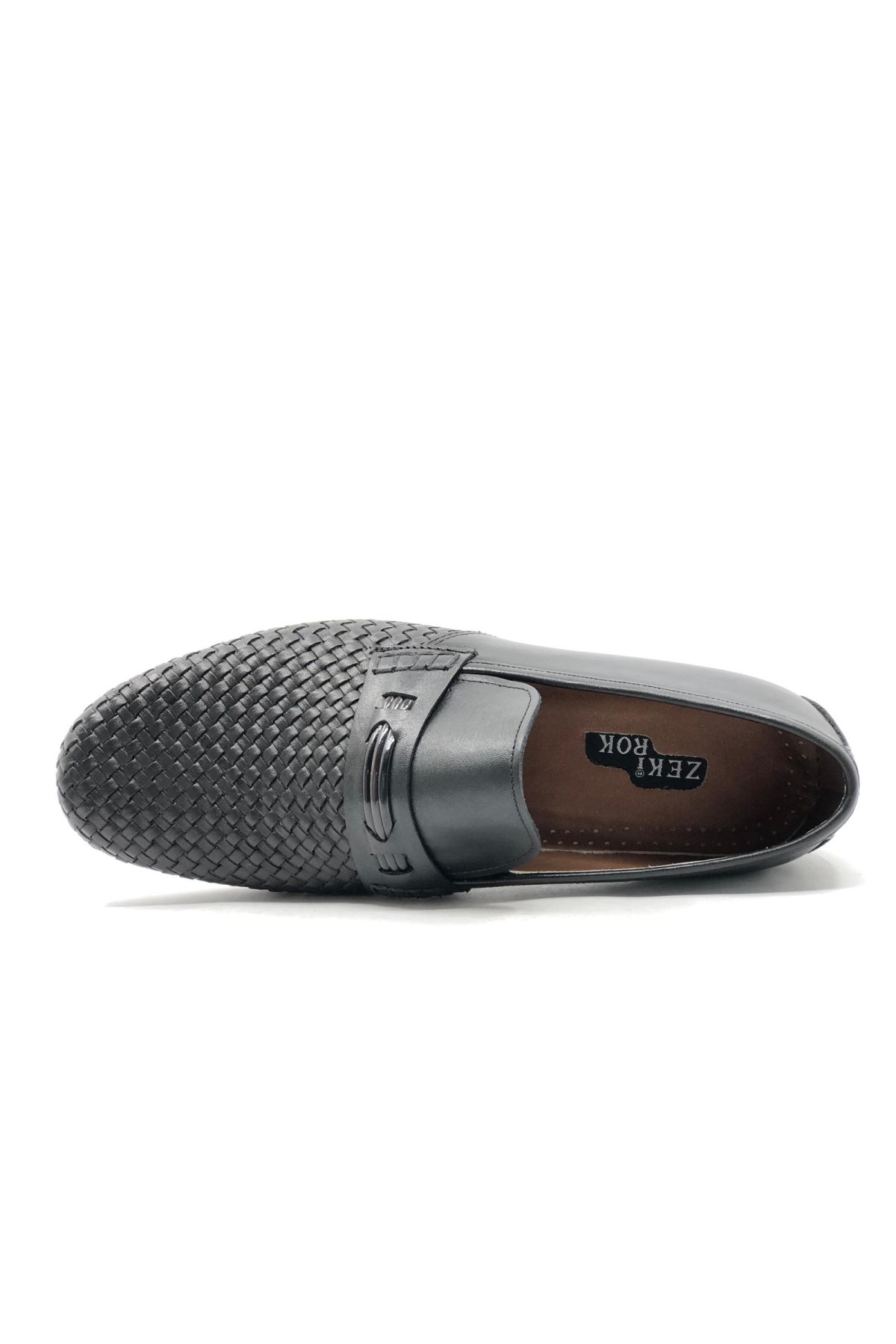 K-309 Örgü İşlemeli Kösele Taban Deri Erkek Klasik Ayakkabı - Görsel 5