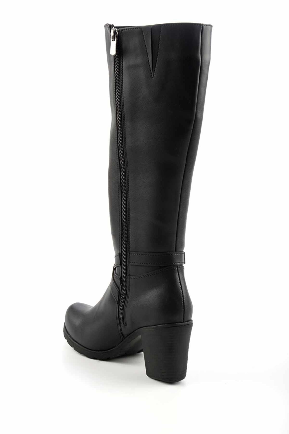 Ayakdaş Diz Altı Tokalı Topuklu Kadın Çizme - Görsel 9