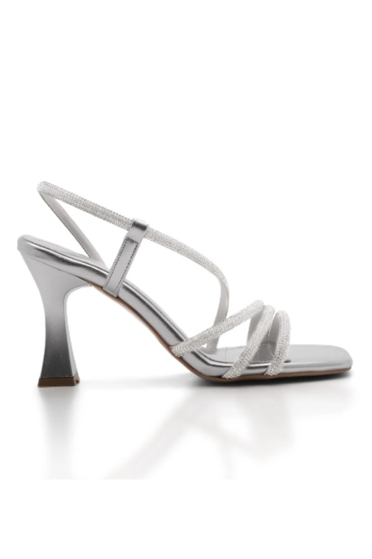 Şerit Taşlı Topuklu Kadın Abiye Ayakkabı - Görsel 7