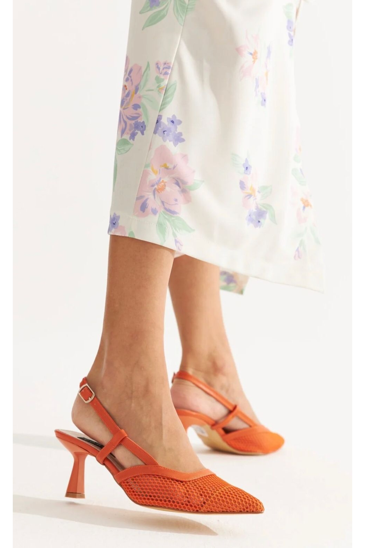 Kısa Topuklu Fileli Kadın Ayakkabı - Görsel 2