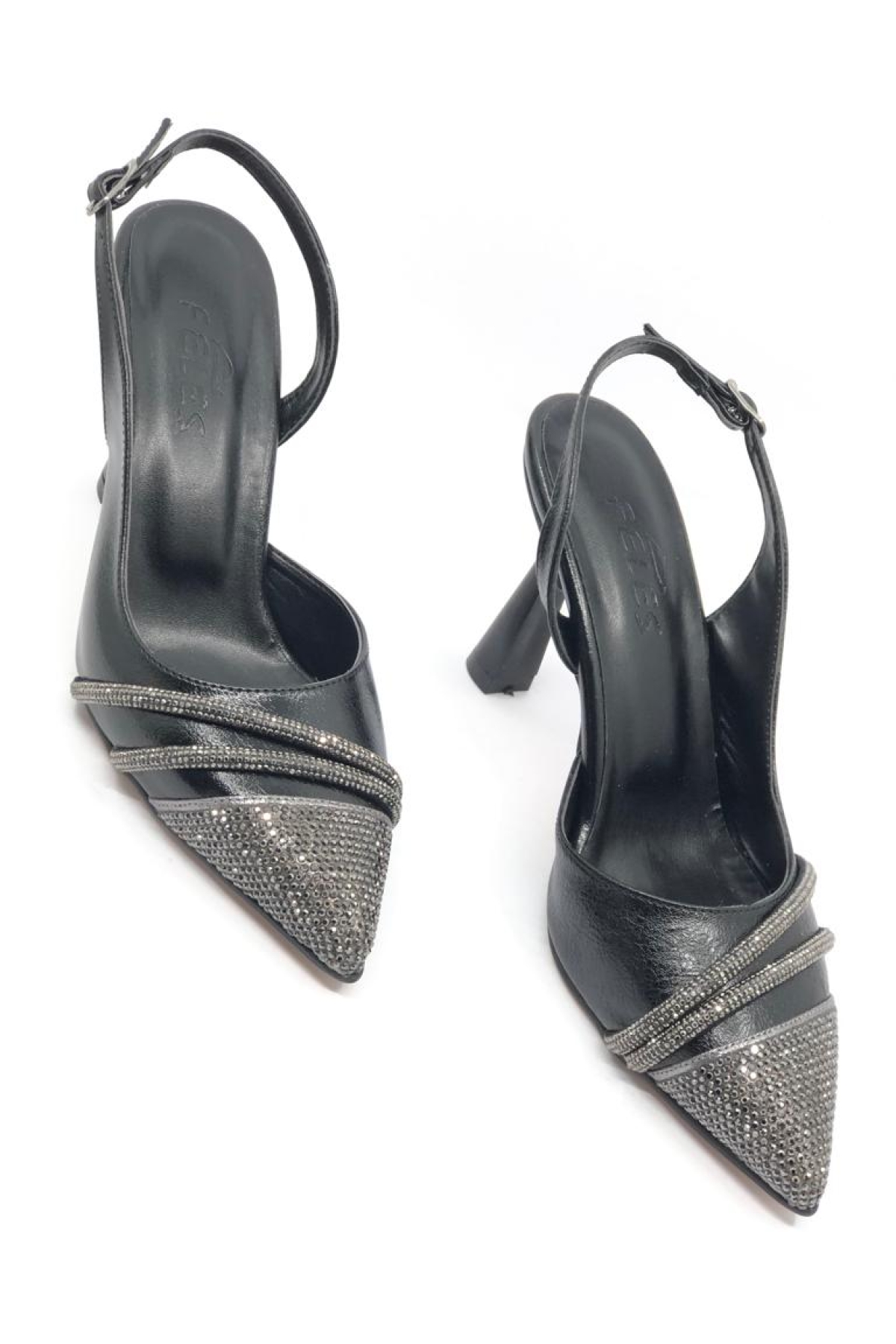 Şerit Taşlı Stiletto Abiye Kadın Topuklu Ayakkabı - Görsel 3