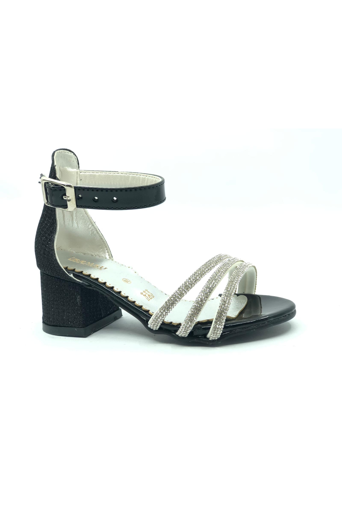 1441 Kız Çocuk Abiye Taşlı Topuklu Ayakkabı - Görsel 3