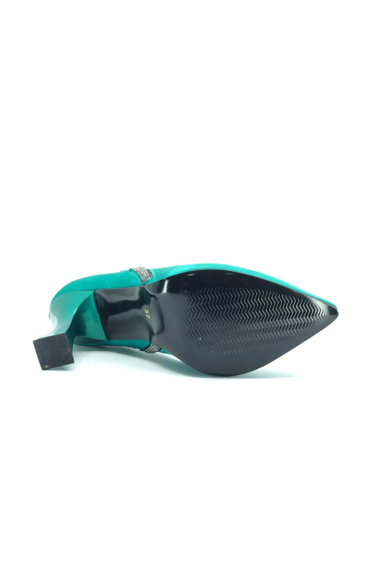 18-137 Yanı Şerit Taşlı Abiye Kadın Topuklu Ayakkabı Stiletto - Görsel 7