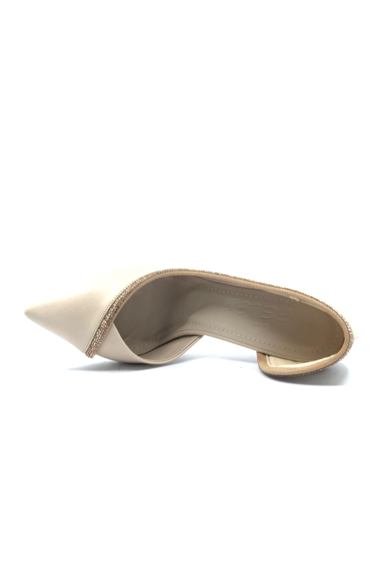 Kadeh Topuk Saten Taşlı Stiletto Kadın Topuklu Ayakkabı - Görsel 6