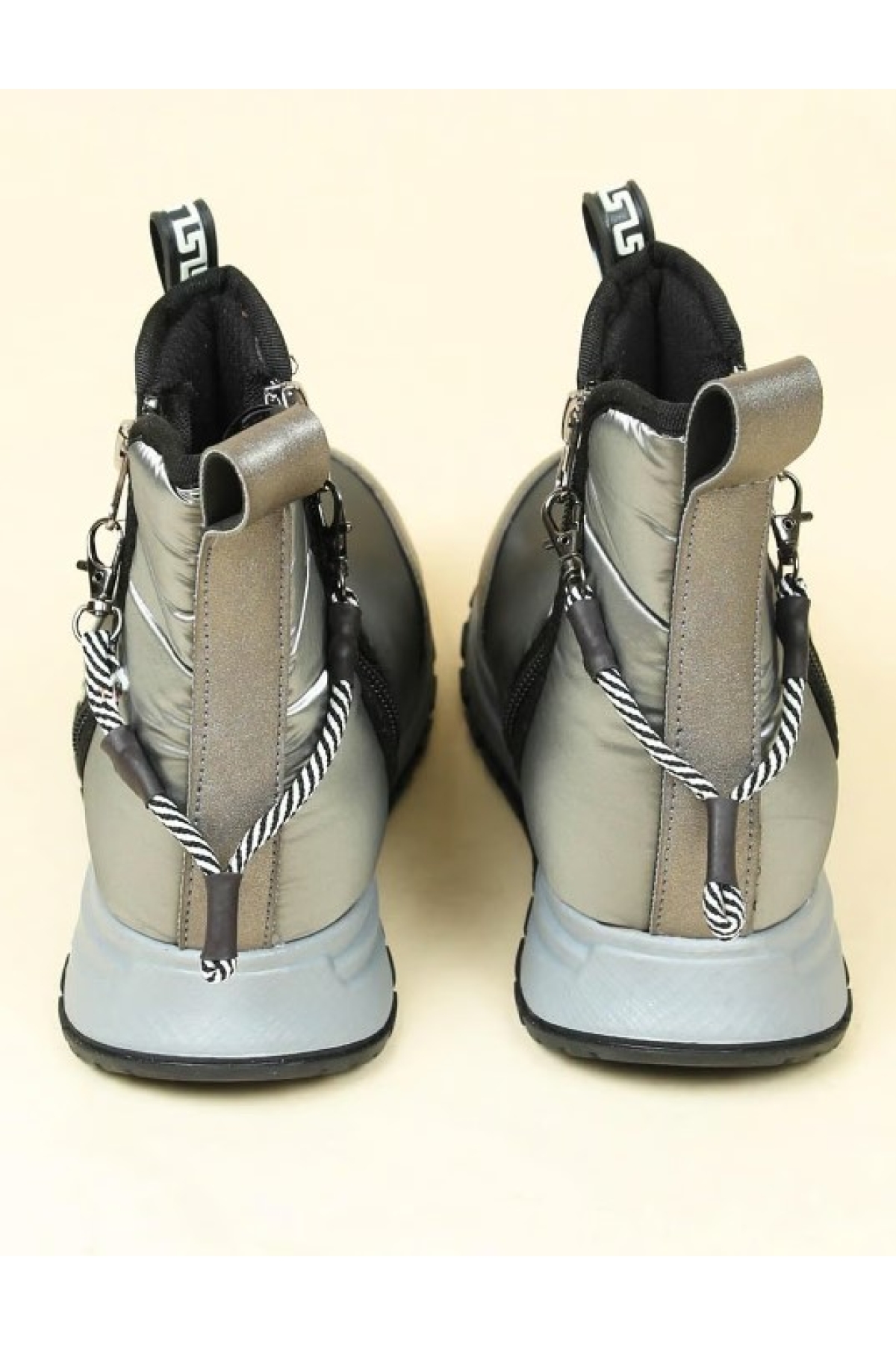 Dalgıç Kumaş Özel Tasarım Fermuarlı Kadın Bot Kar Botu - Görsel 8