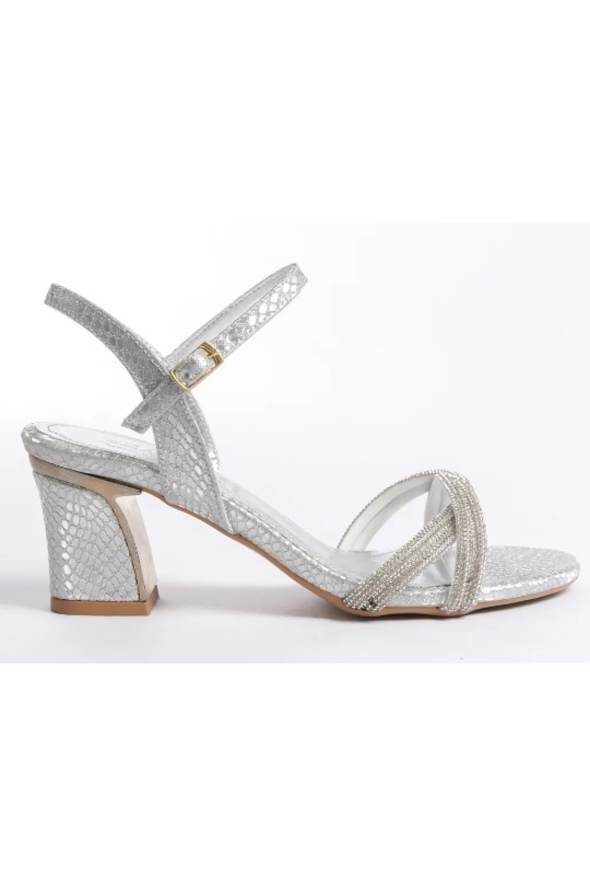 Burgu Taş Detaylı Topuklu Kadın Abiye Ayakkabı - Görsel 5