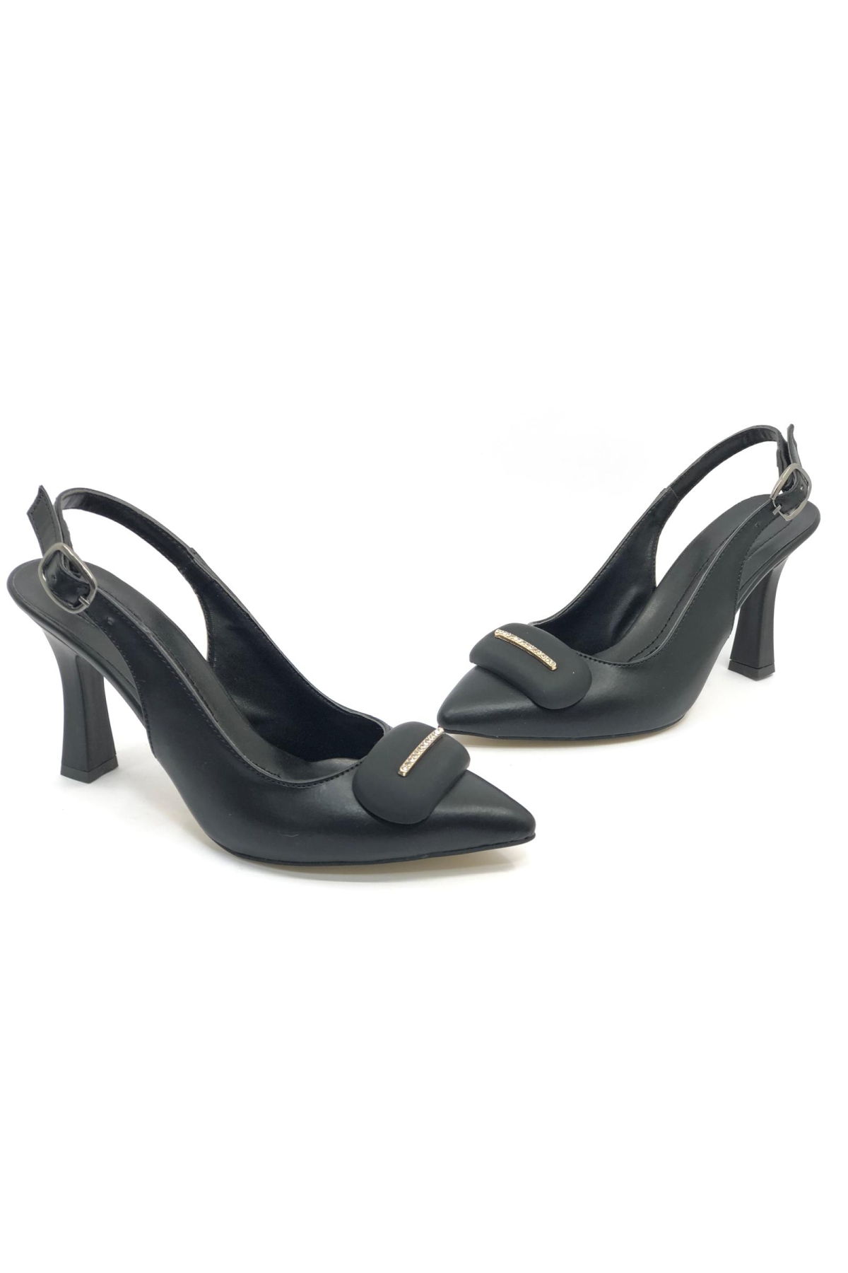 Toka Detaylı Kadın Klasik Kadeh Topuklu Ayakkabı - Görsel 3