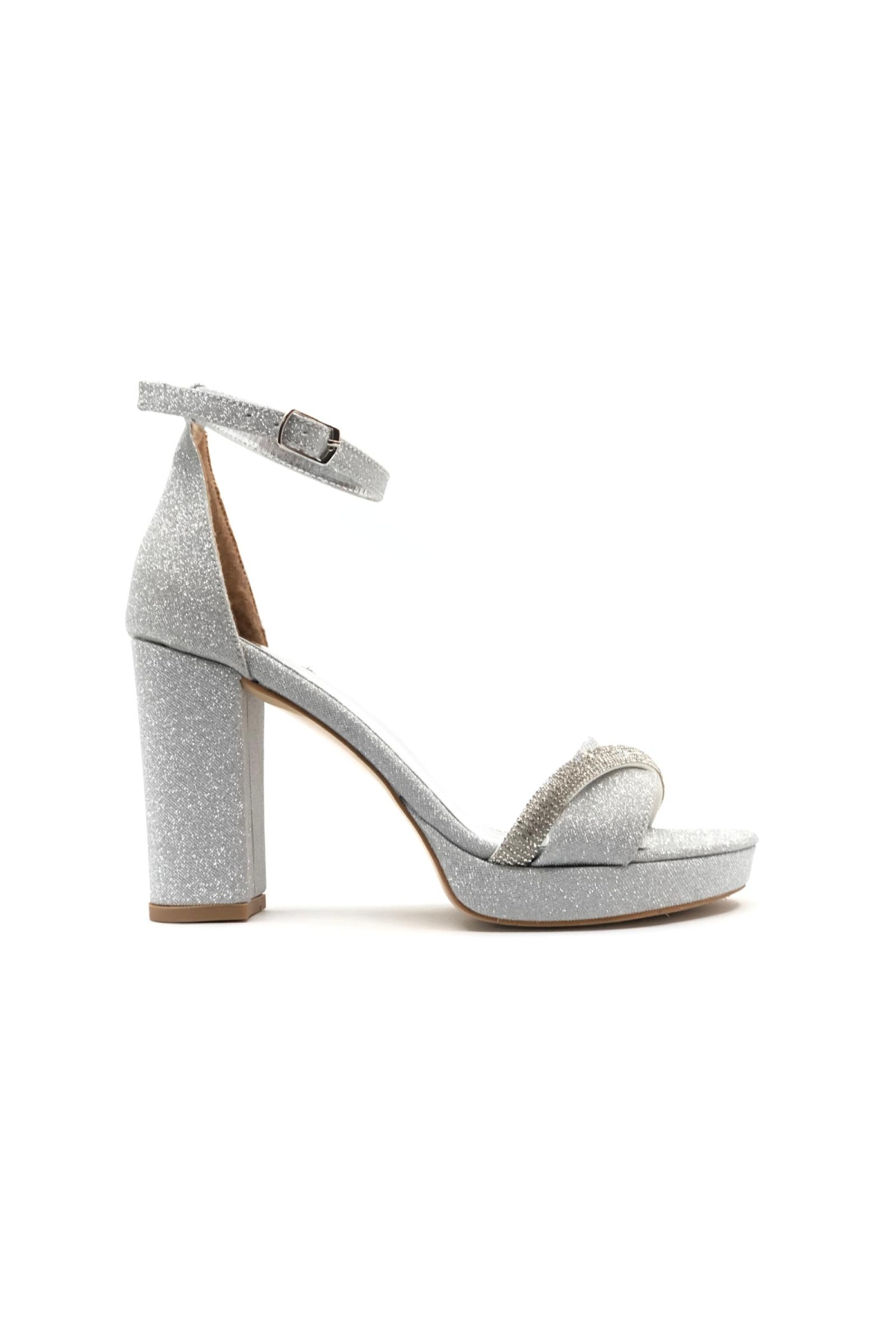 Şerit Taş Detaylı Tek Bant Platform 11 cm Topuklu Kadın Ayakkabı - Görsel 3