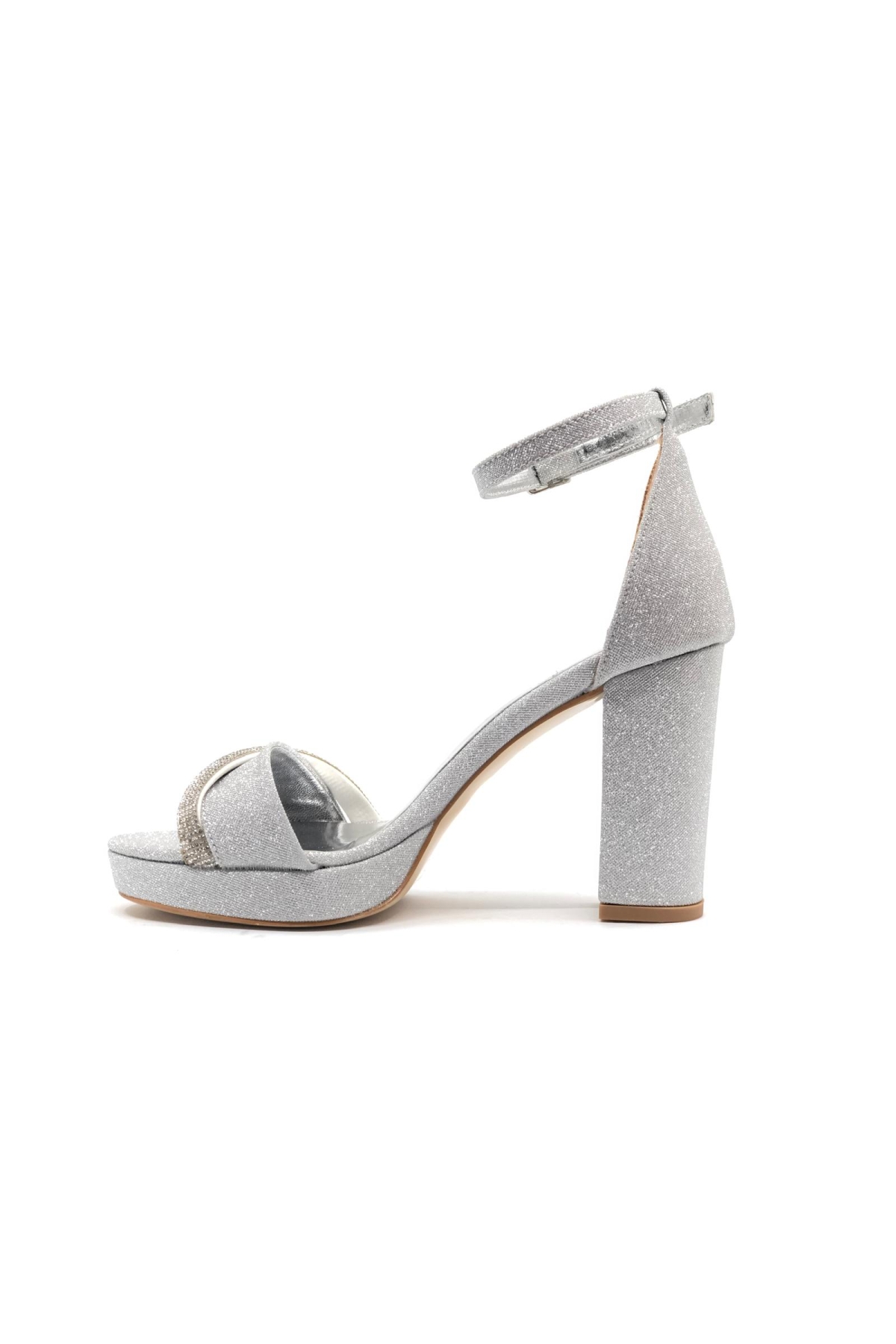 Şerit Taş Detaylı Tek Bant Platform 11 cm Topuklu Kadın Ayakkabı - Görsel 4