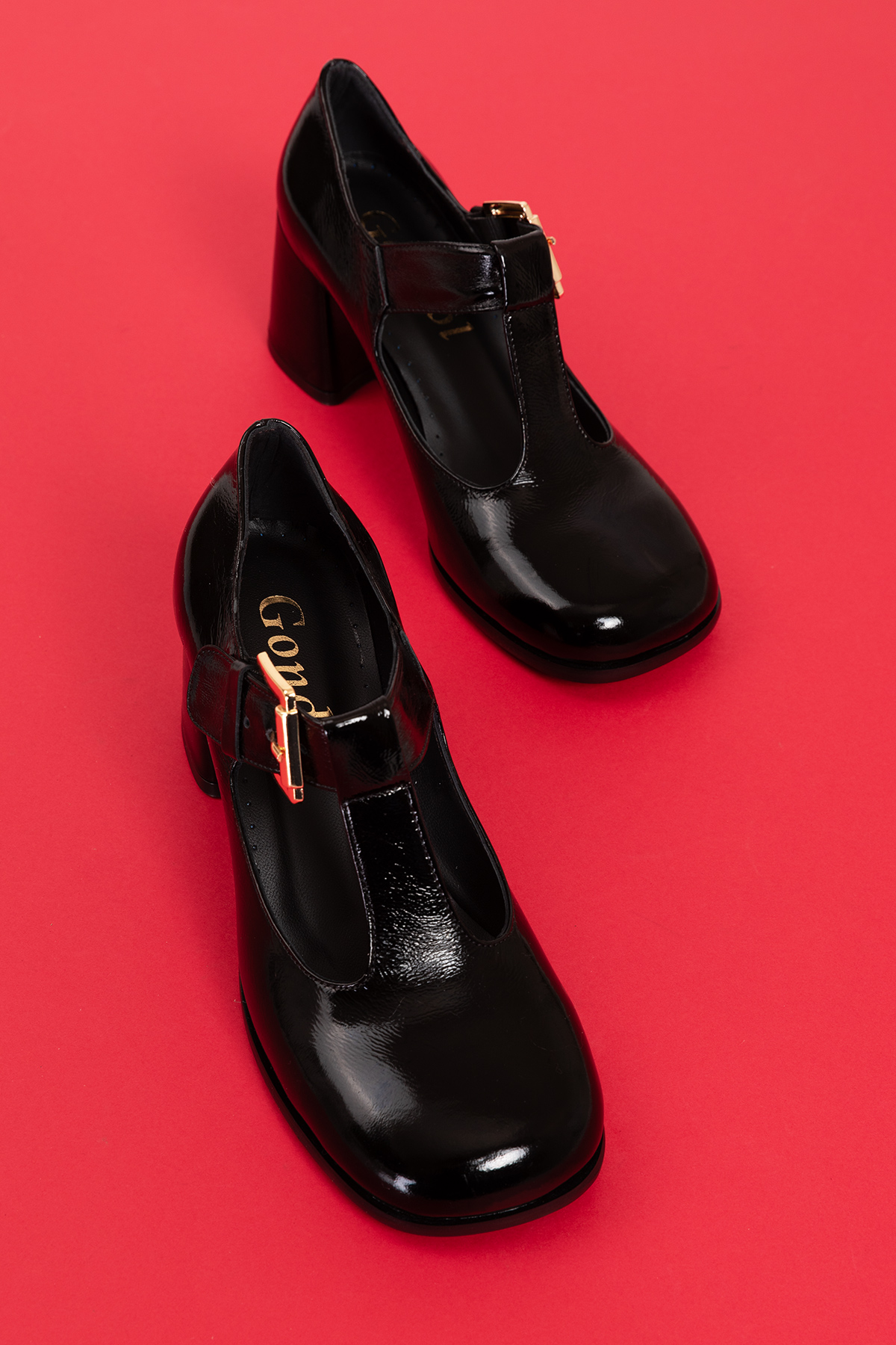 Gondol Kadın Hakiki Deri Yuvarlak Küt Burun Şık Topuklu Ayakkabı mnz.24524 - Görsel 3