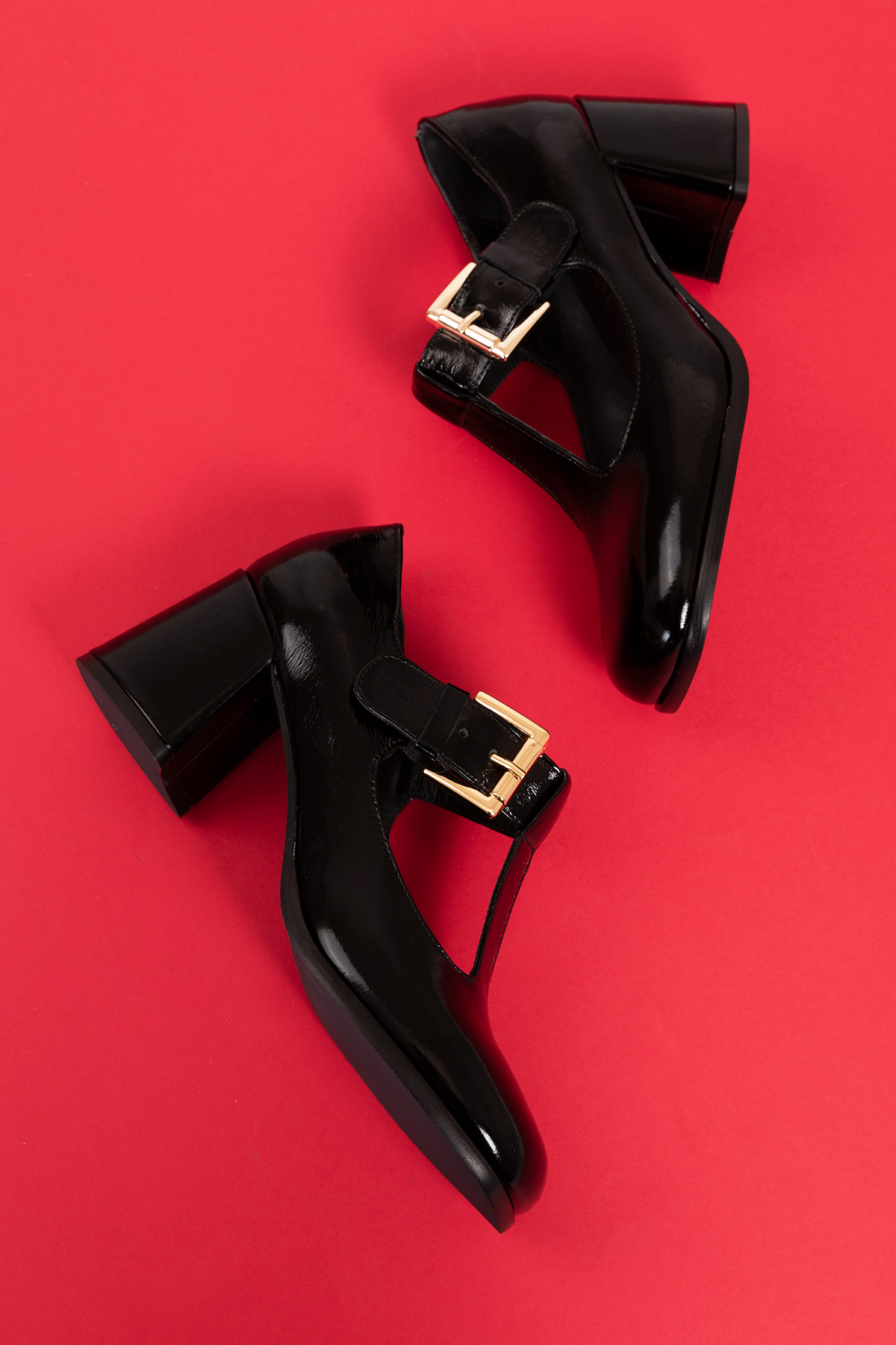 Gondol Kadın Hakiki Deri Yuvarlak Küt Burun Şık Topuklu Ayakkabı mnz.24524 - Görsel 5