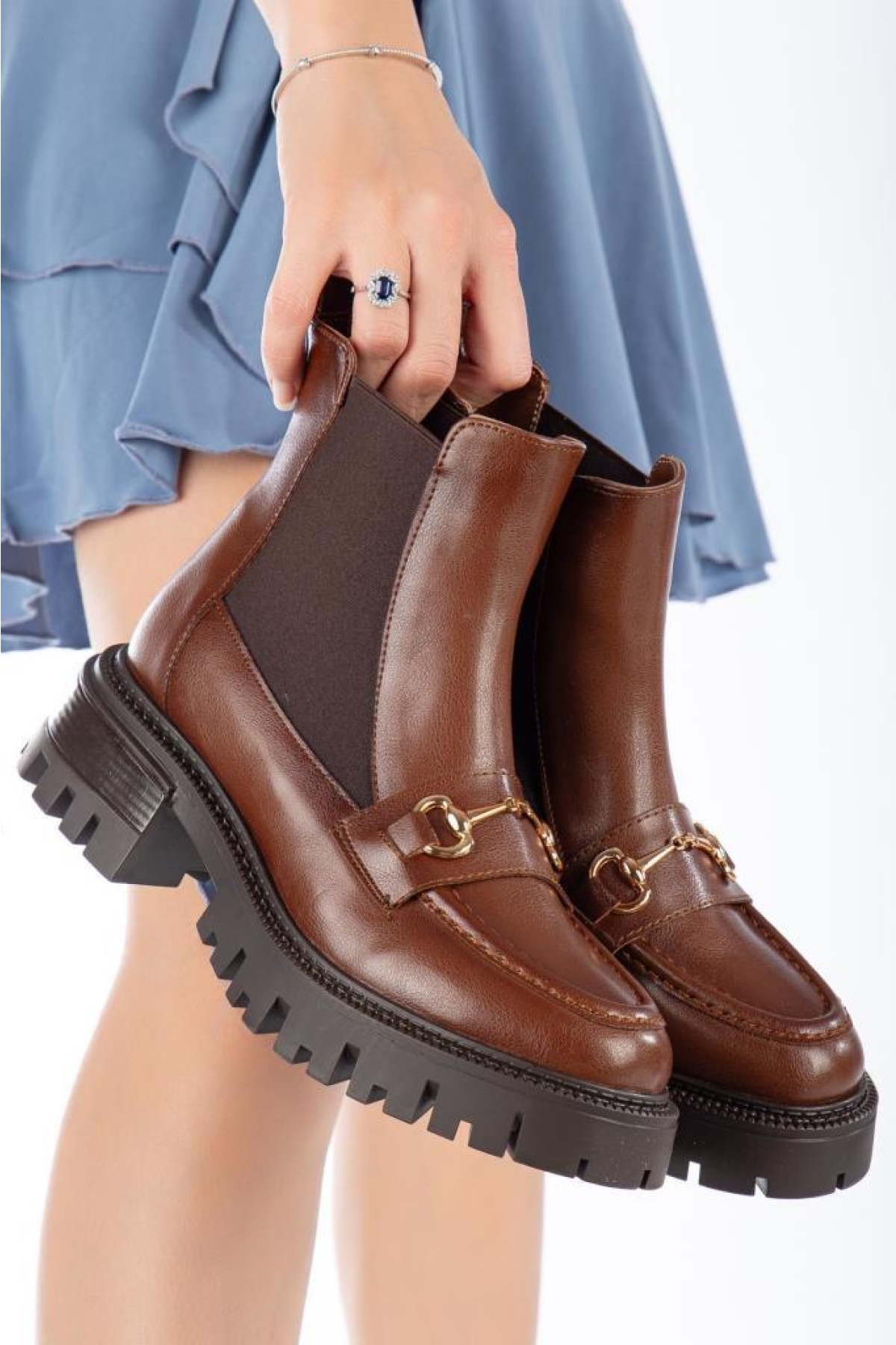 Mnrs 03037 Toka Detaylı Kadın Günlük Bot - Görsel 4