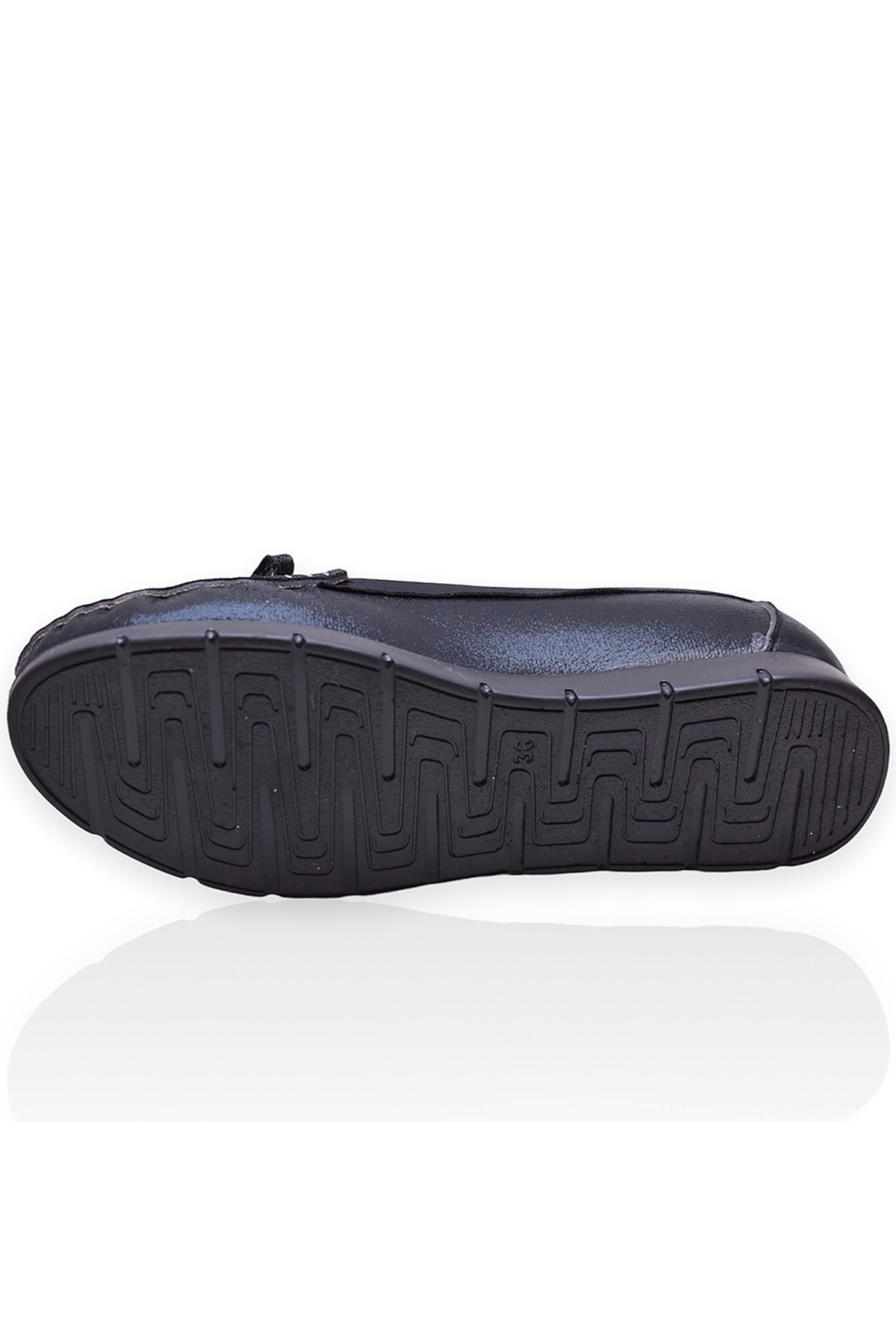 97 Rahat Taban Taşlı Tokalı Kadın Günlük Babet Ayakkabı - Görsel 5