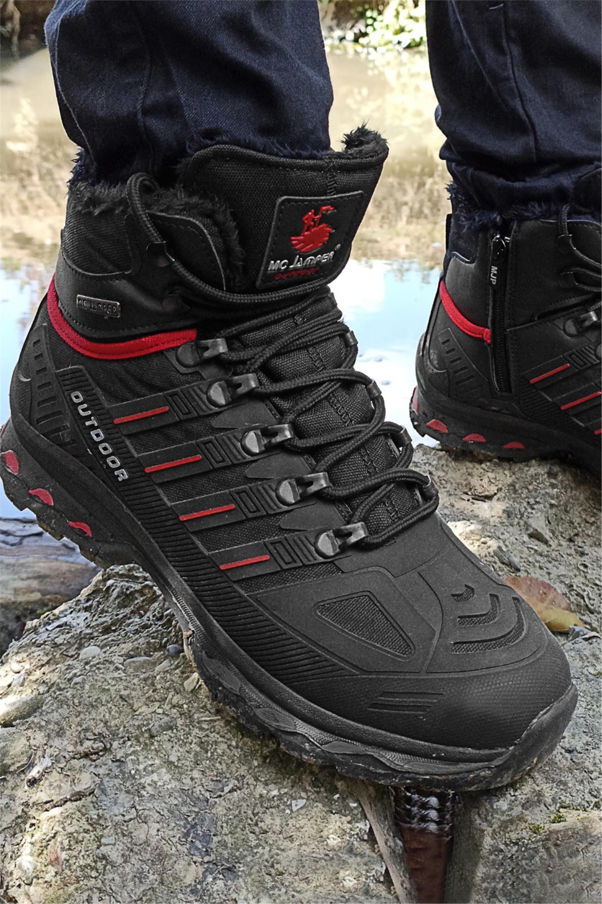 1823 Erkek Outdoor Bot Siyah - Kırmızı - Görsel 2