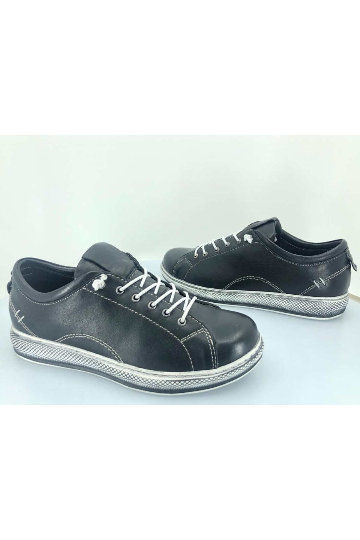 %100 Hakiki Deri Kadın Unisex Sneaker Spor Ayakkabı - Görsel 2