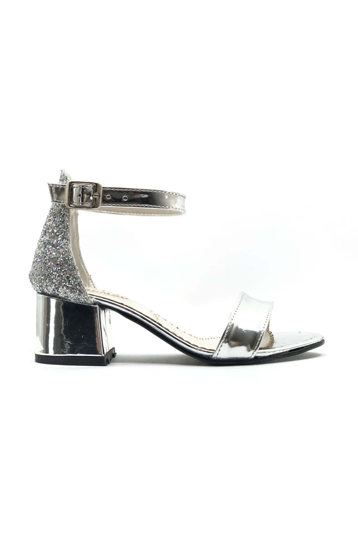 9989 Tek bant Arkası Simli Topuklu Çocuk Ayakkabı - Görsel 3