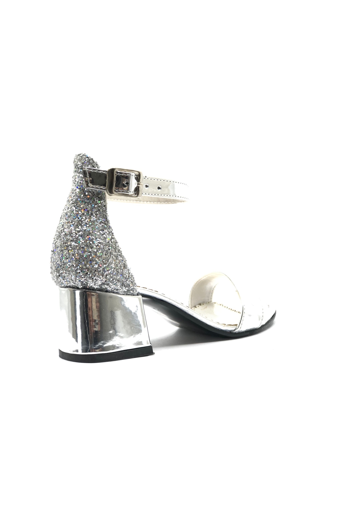 9989 Tek bant Arkası Simli Topuklu Çocuk Ayakkabı - Görsel 4