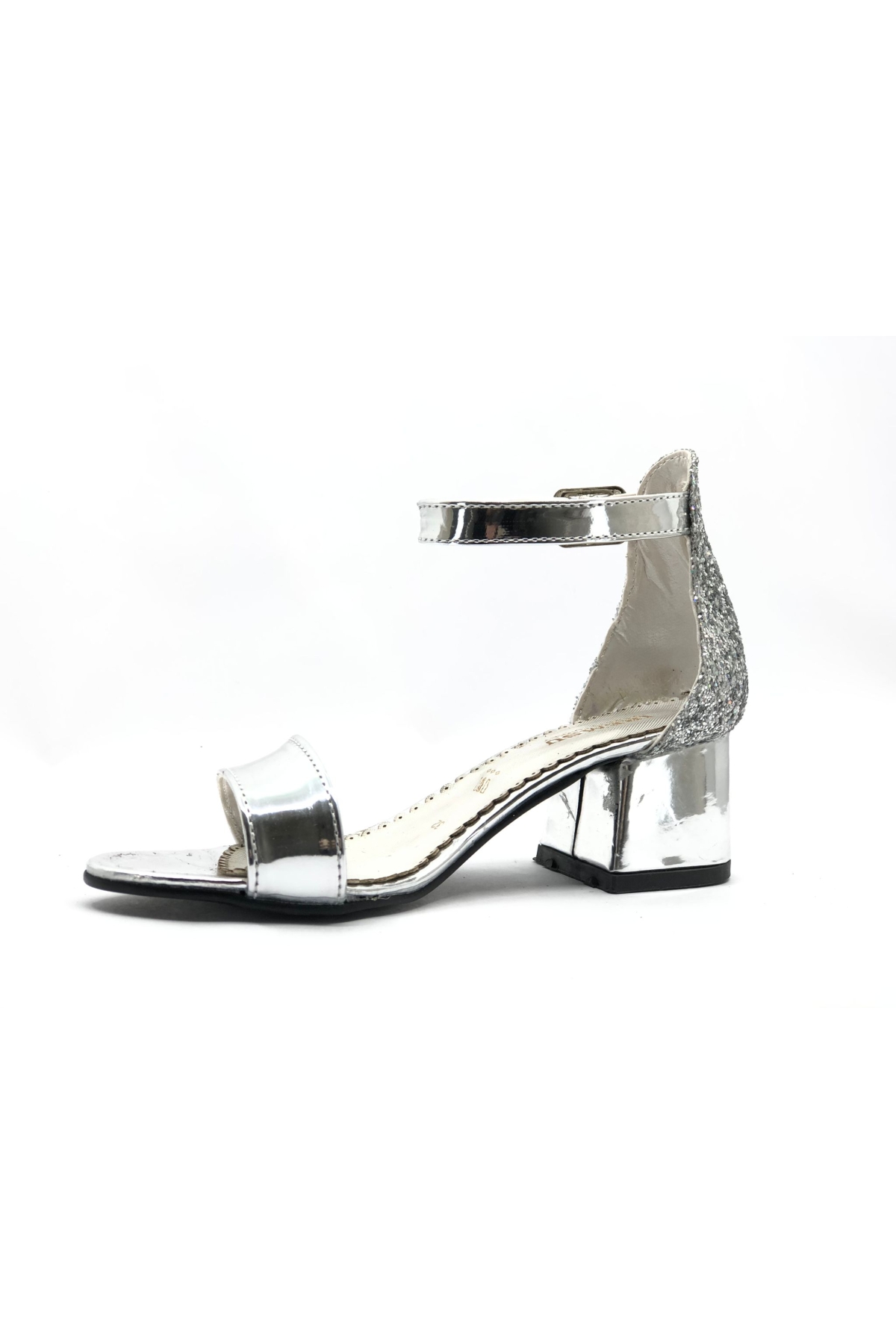 9989 Tek bant Arkası Simli Topuklu Çocuk Ayakkabı - Görsel 5