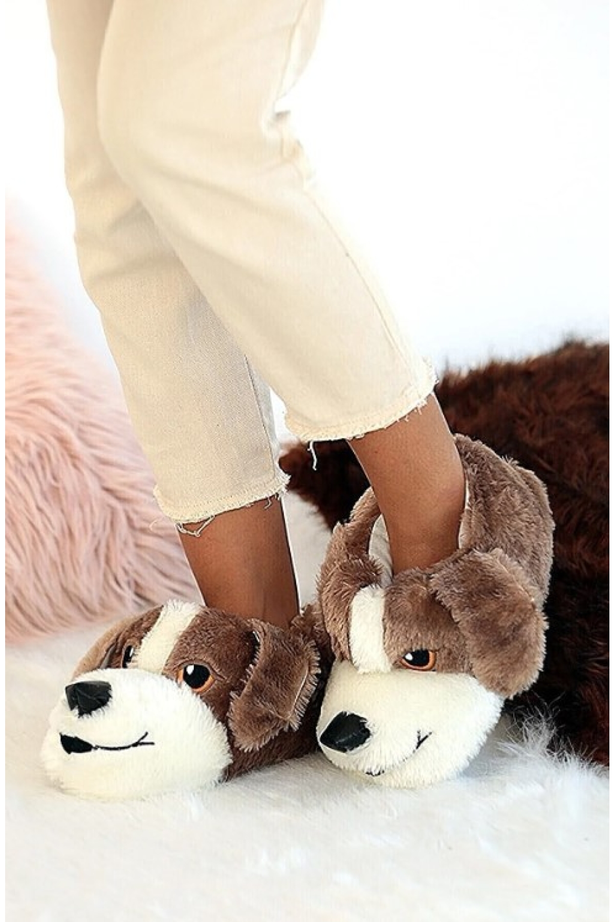 Sevimli Köpek Figürlü Unisex Hayvanlı Panduf - Görsel 5