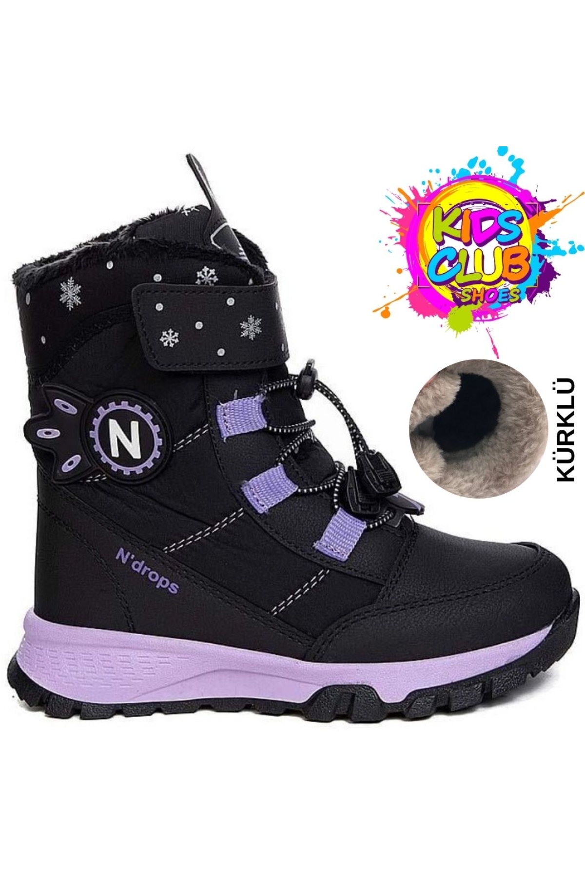 Ndrops-014 İçi Yünlü Unisex Kar Botu Çocuk Bot - Görsel 3