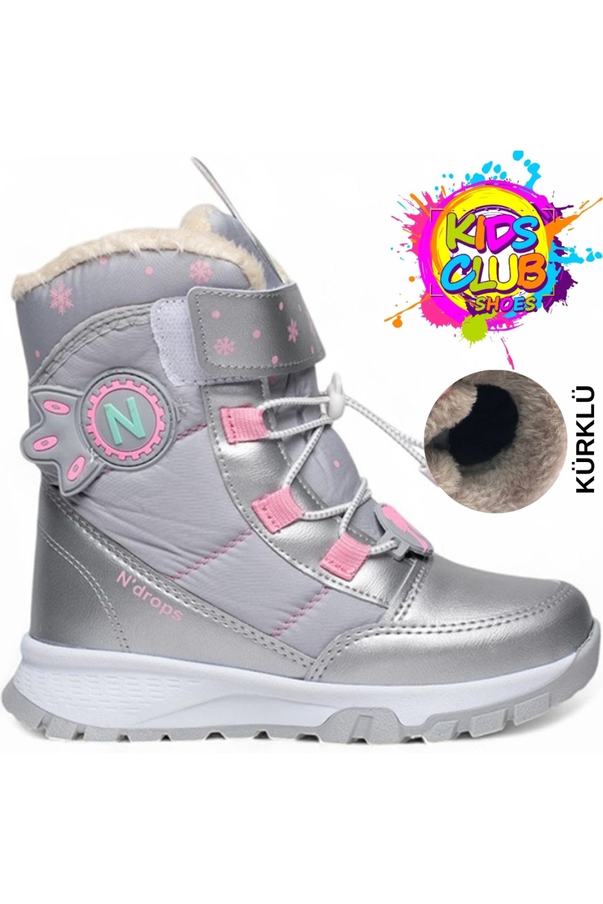 Ndrops-014 İçi Yünlü Unisex Kar Botu Çocuk Bot - Görsel 3