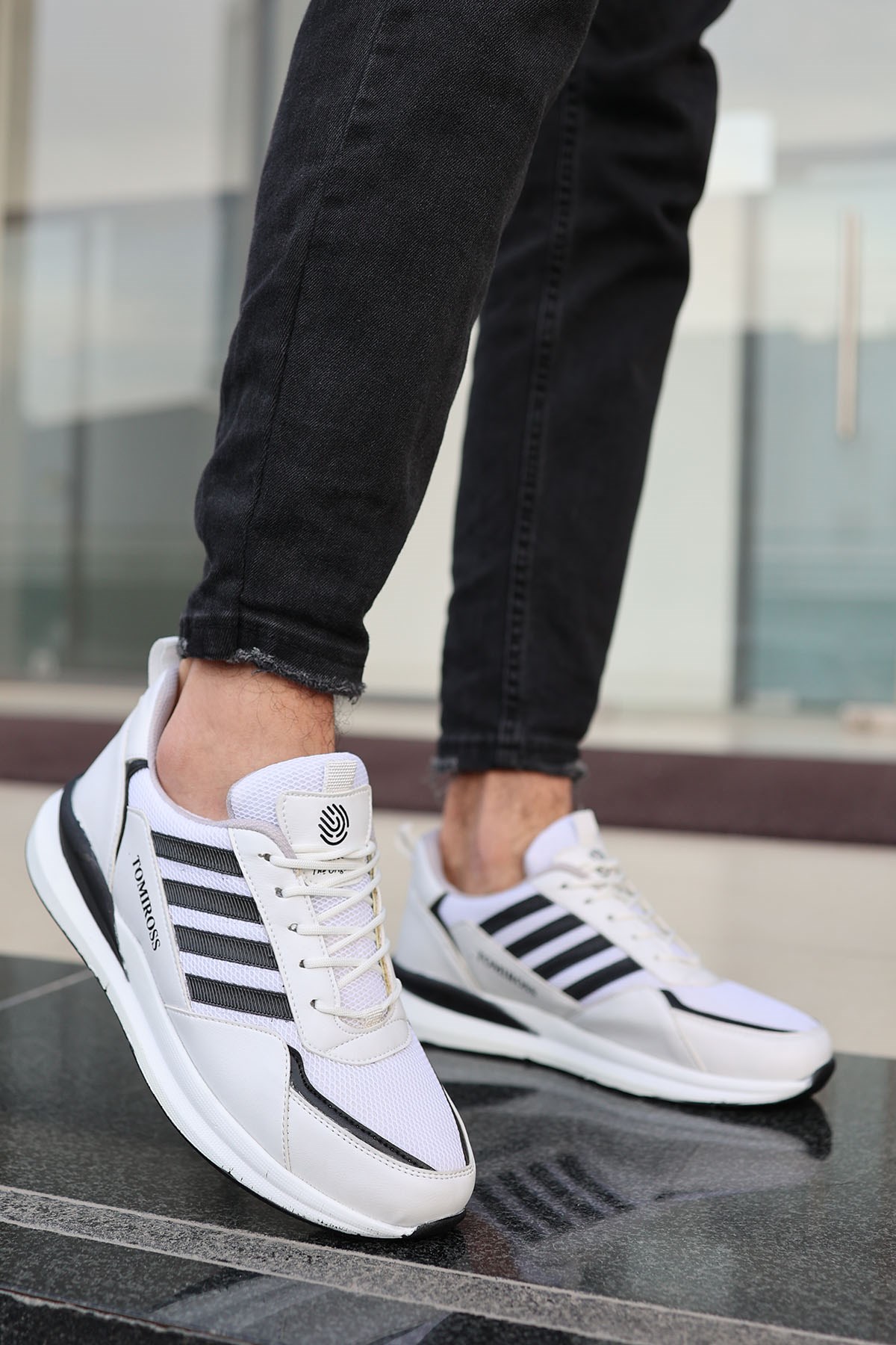 Erkek Beyaz Beyaz Ortopedik Günlük Garantili Yürüyüş Koşu Sneaker Spor Ayakkabı TRXS-1769 - Görsel 2