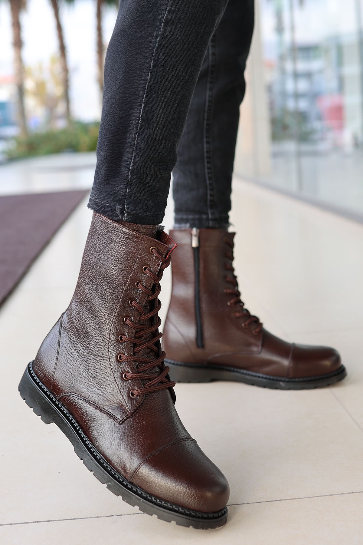 Aragon Erkek Garantili Hakiki Deri Soğuk Geçirmez Kaymaz Kauçuk Taban Postal Bot ARAGON-3565 - Görsel 2