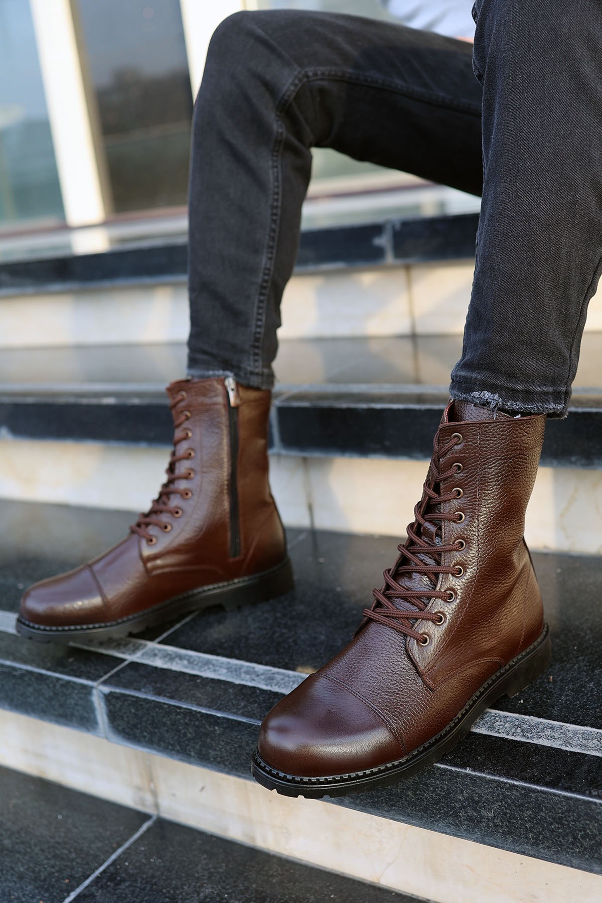 Aragon Erkek Garantili Hakiki Deri Soğuk Geçirmez Kaymaz Kauçuk Taban Postal Bot ARAGON-3565 - Görsel 4