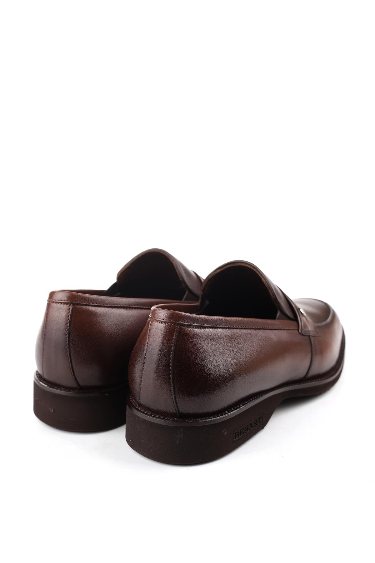 Hakiki Deri Hafif Eva Taban Bağcıksız Günlük Klasik Erkek Ayakkabı - Görsel 4