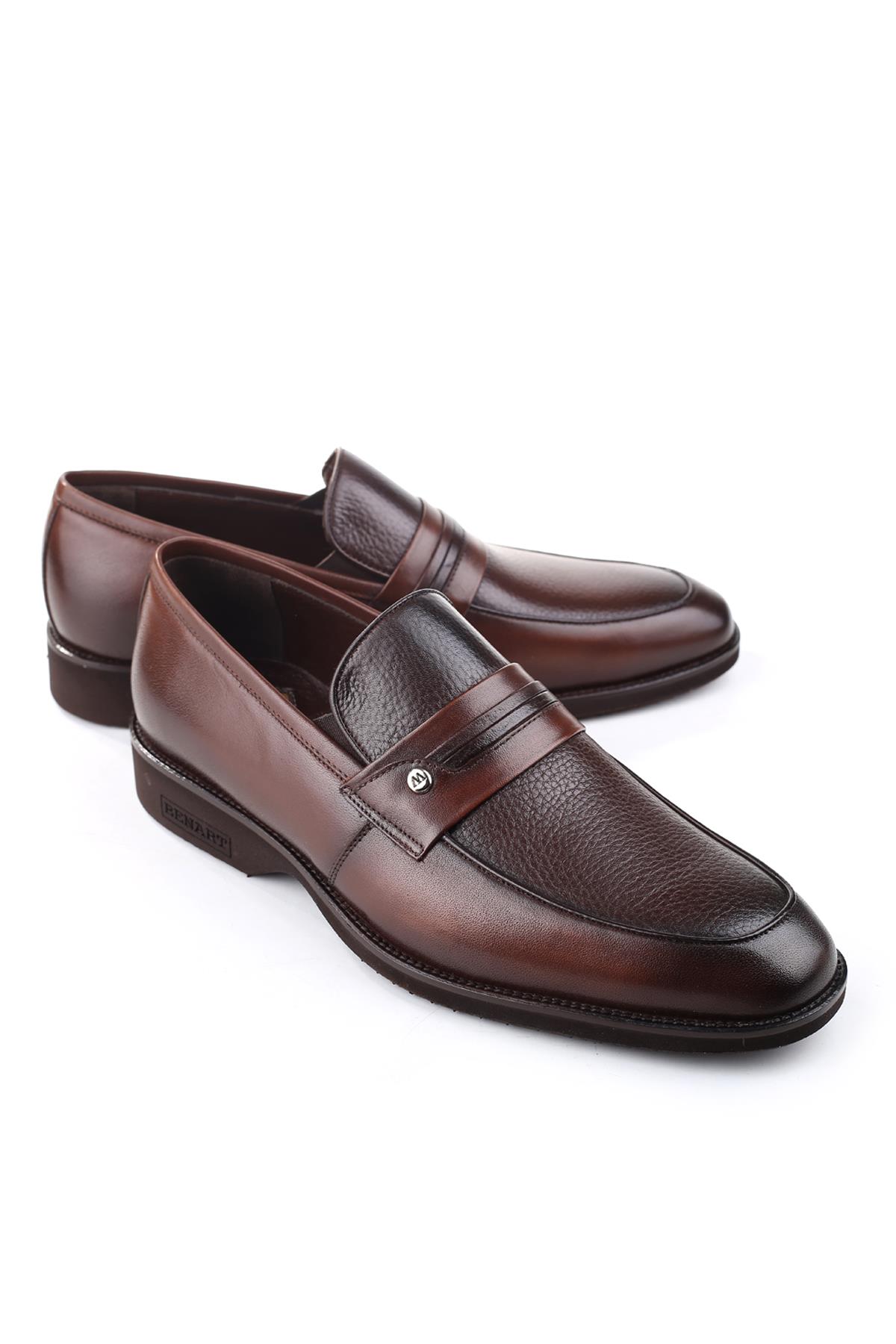 Hakiki Deri Hafif Eva Taban Bağcıksız Günlük Klasik Erkek Ayakkabı - Görsel 5