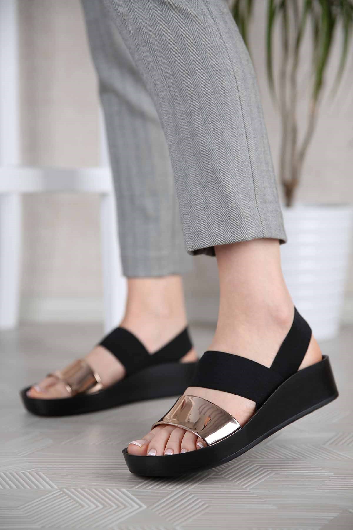 Kadın Lastikli Sandalet BAKIR AYNA - Görsel 3