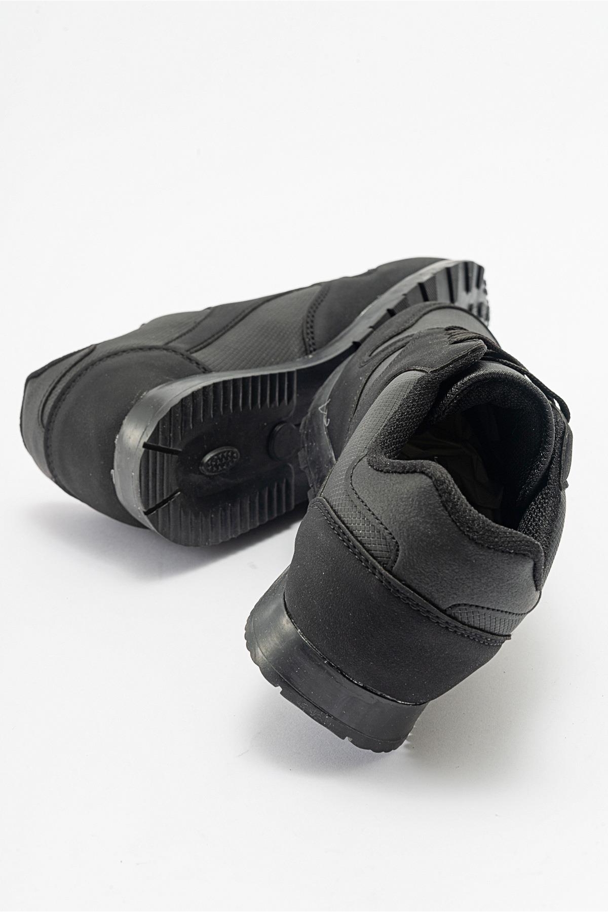 Kadın Bağcıklı Cilt Spor Ayakkabı SİYAH SİYAH - Görsel 5