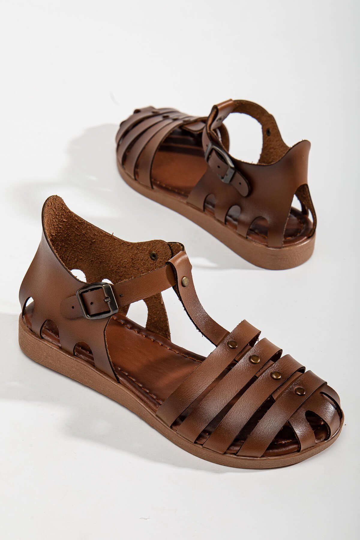 4 Biyeli Kadın Sandalet TABA CİLT - Görsel 3